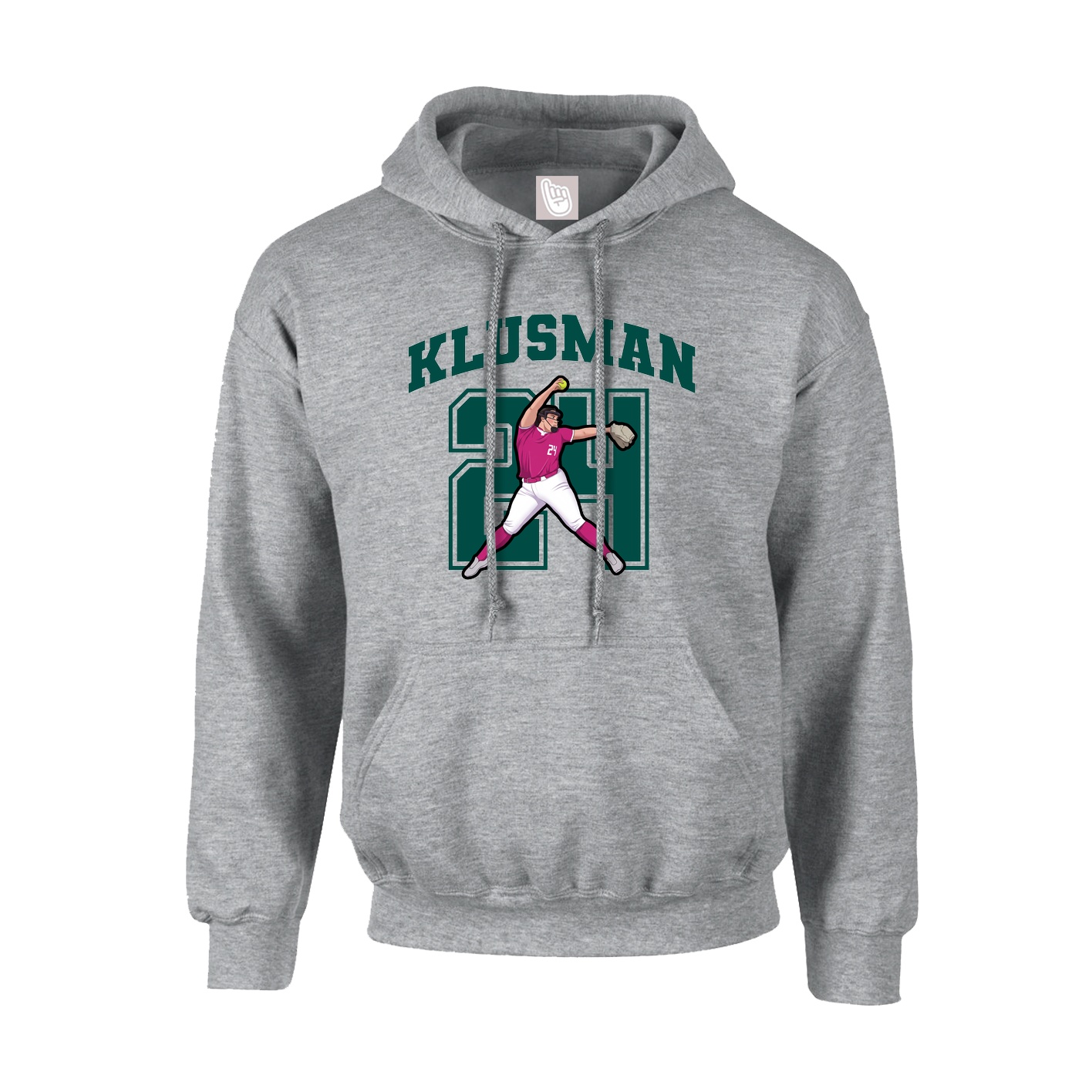 Youth Hoodie — Number in Grey