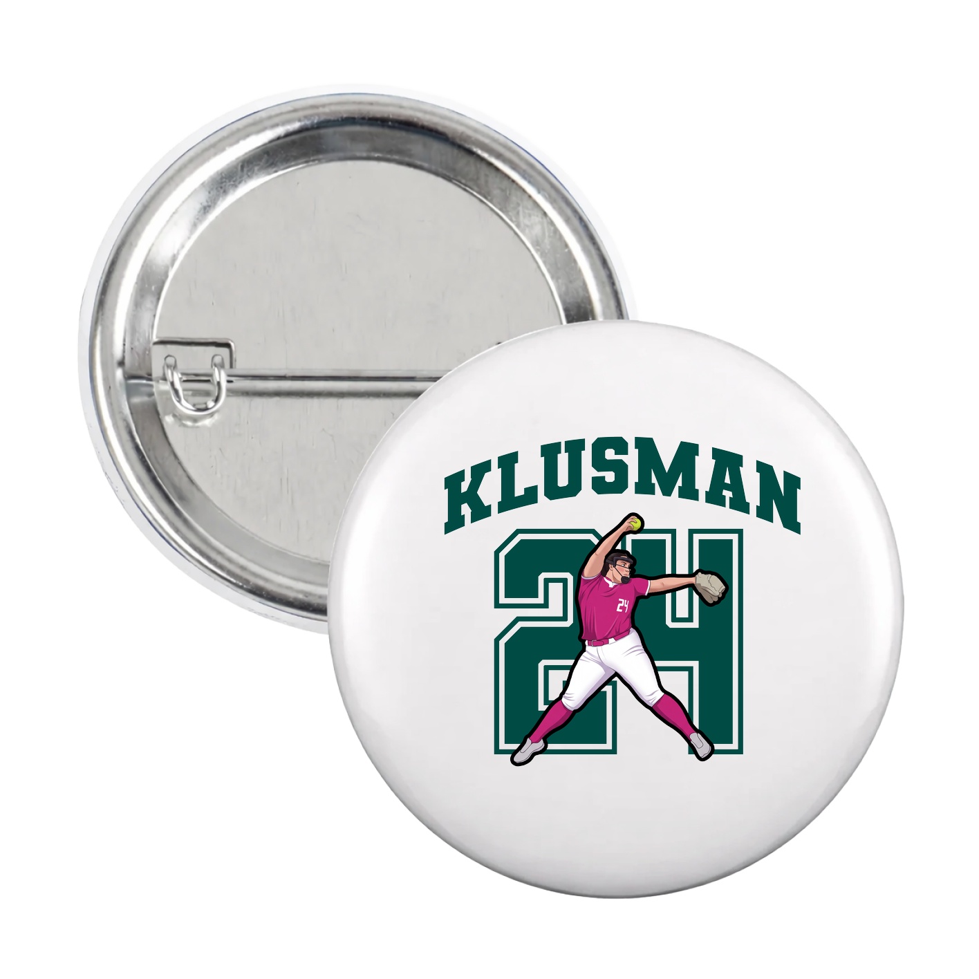 Game Day Button — Number in White
