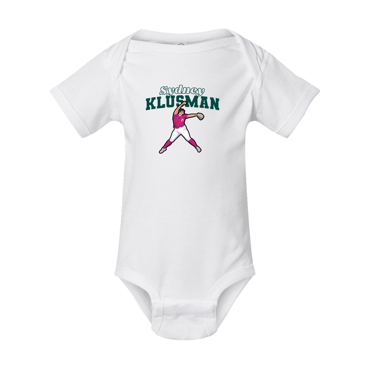 Baby Onesie — Name Arch in White