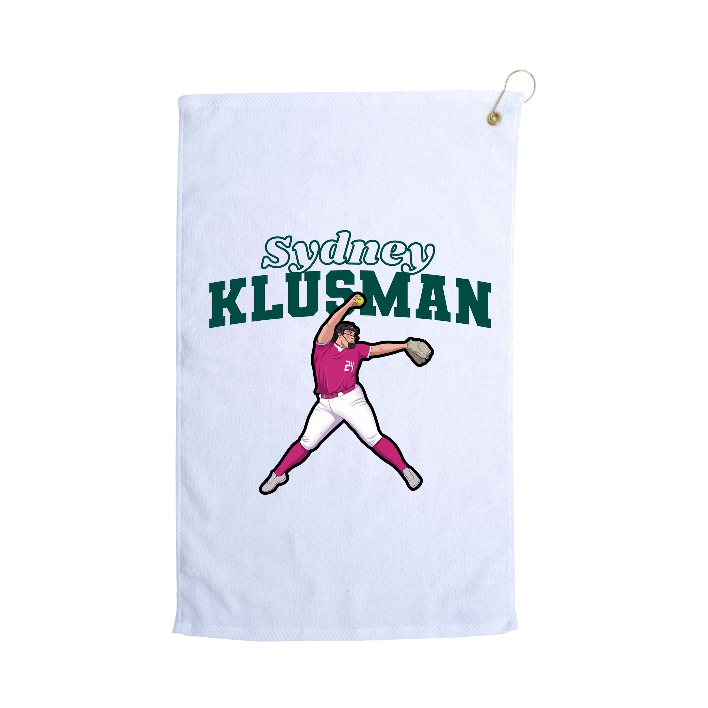 Golf Towel — Name Arch in White