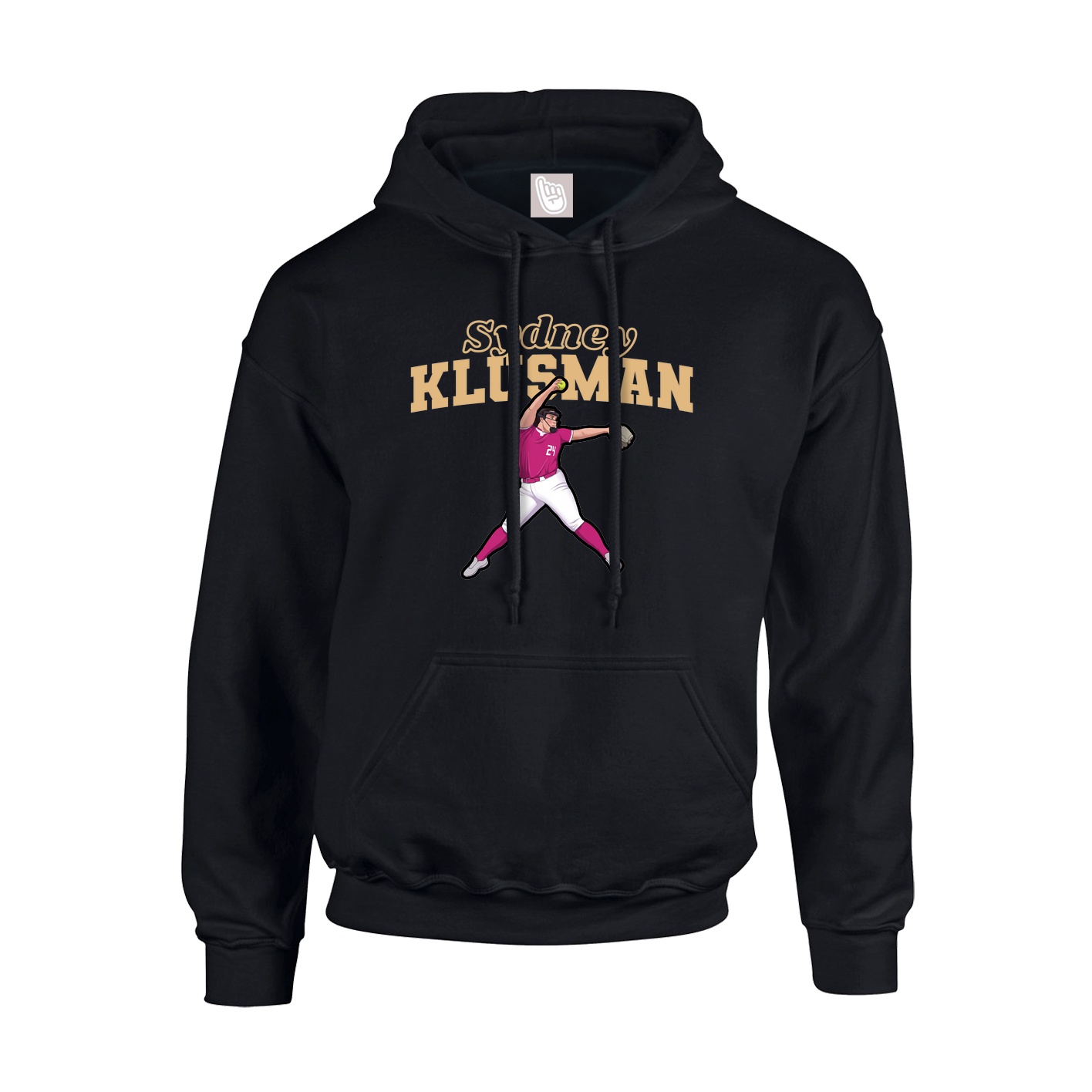Youth Hoodie — Name Arch in Black