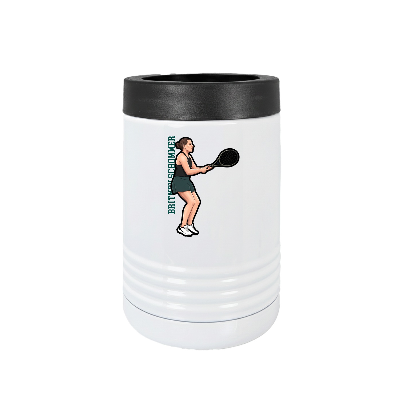 Beverage Holder — Name Vertical in White