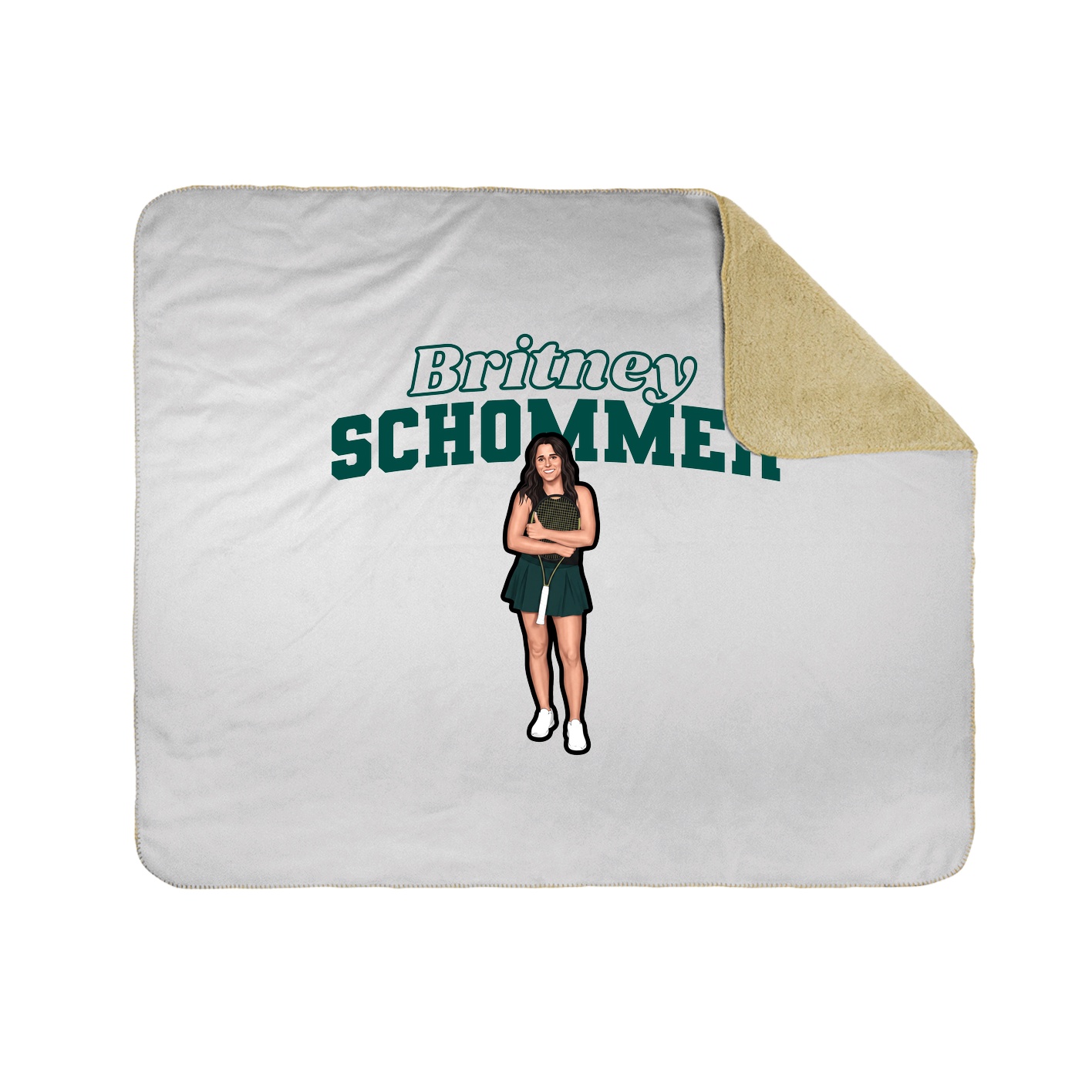 Throw Blanket — Name Arch in White