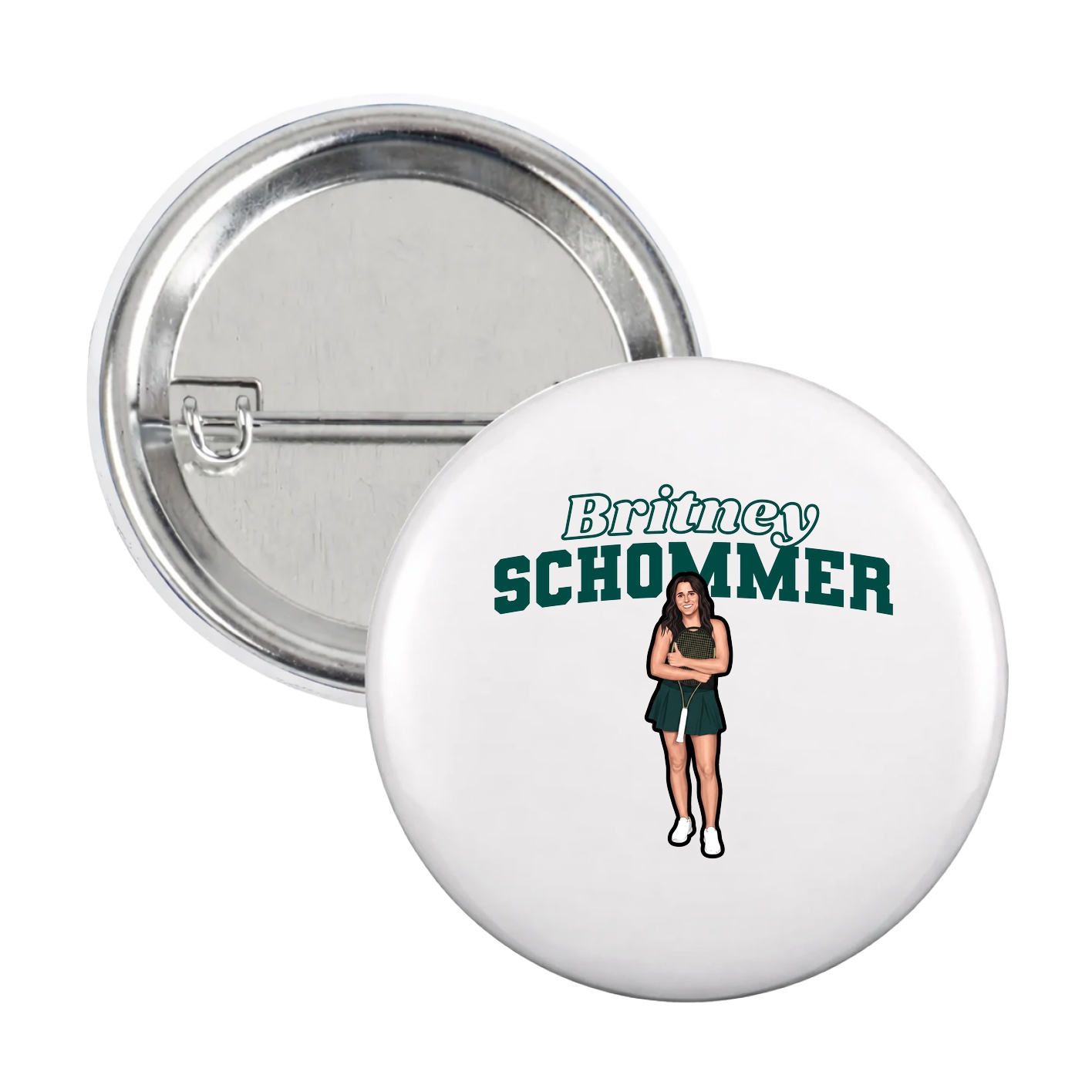 Game Day Button — Name Arch in White