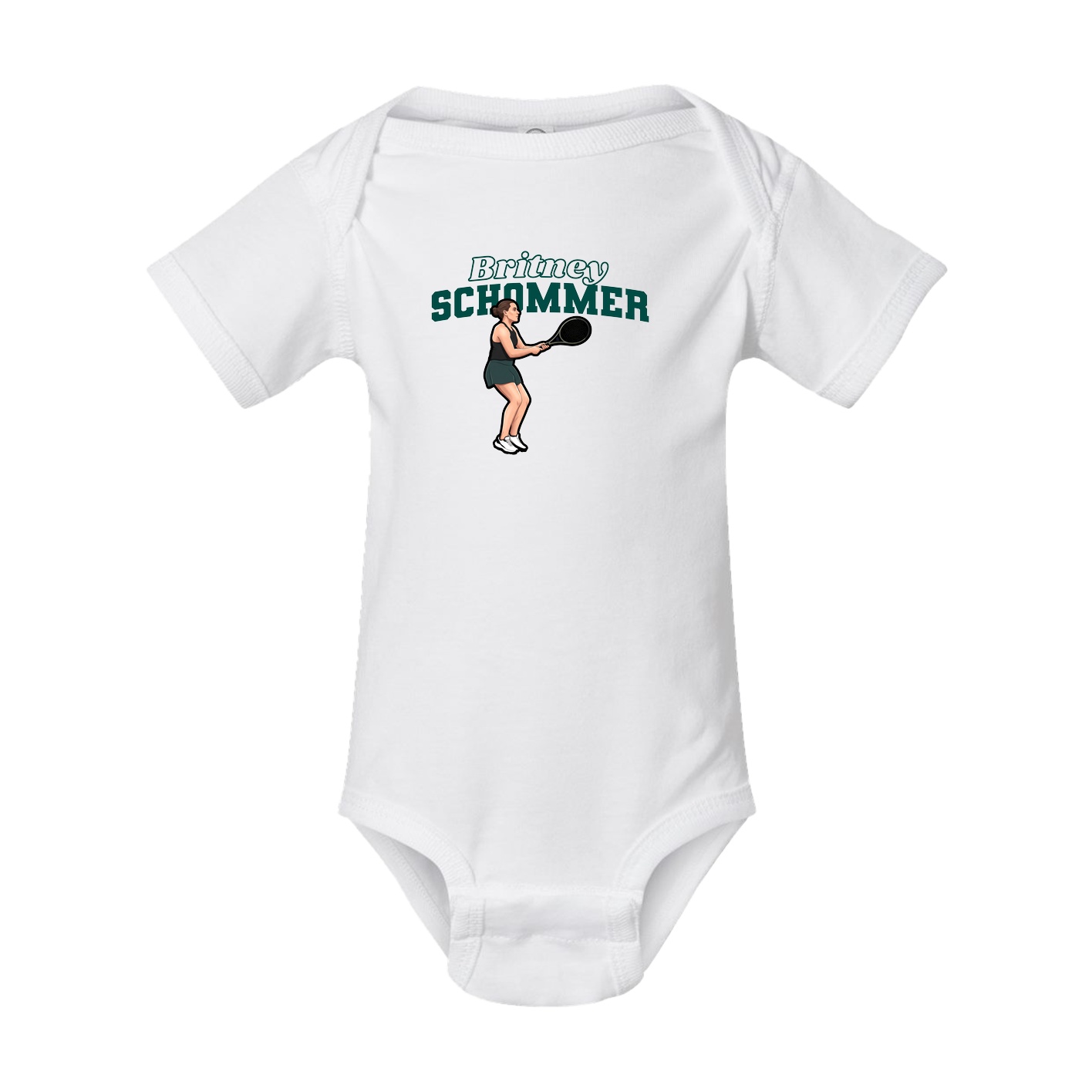 Baby Onesie — Name Arch in White