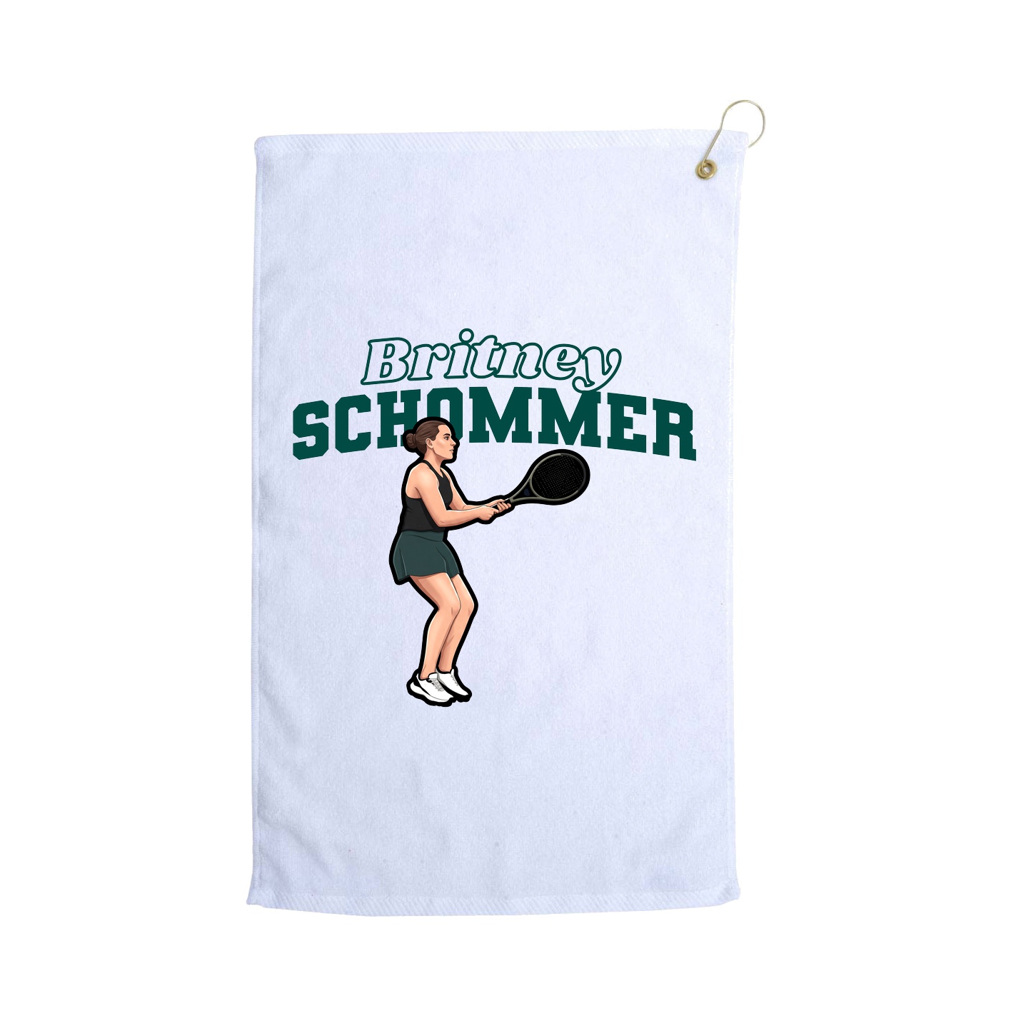 Golf Towel — Name Arch in White