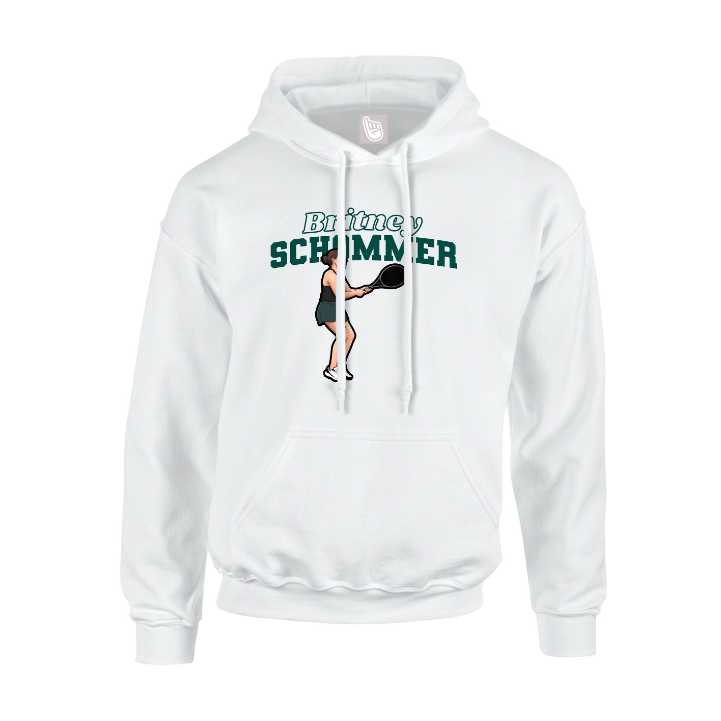 Youth Hoodie — Name Arch in White