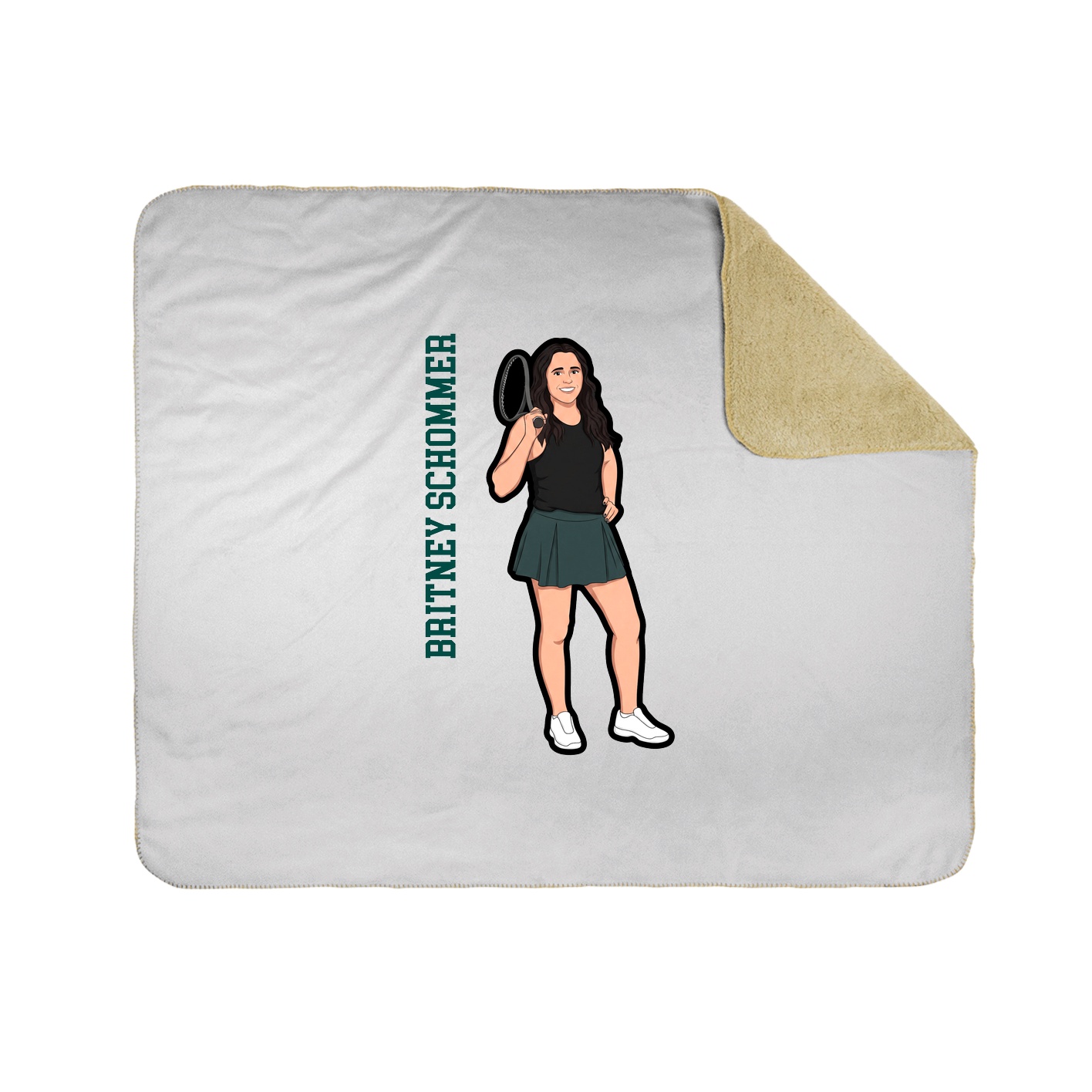 Throw Blanket — Name Vertical in White