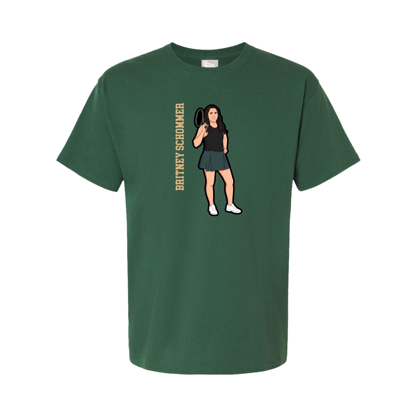 Youth Tee — Name Vertical in Green