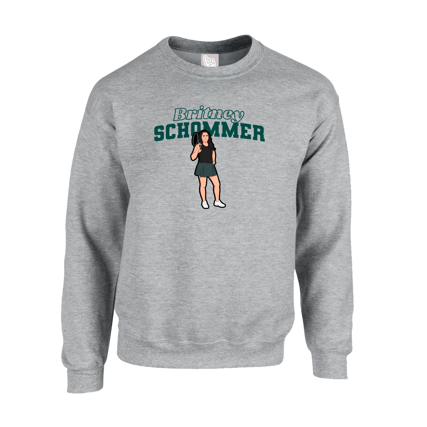 Fleece Crew — Name Arch in Grey