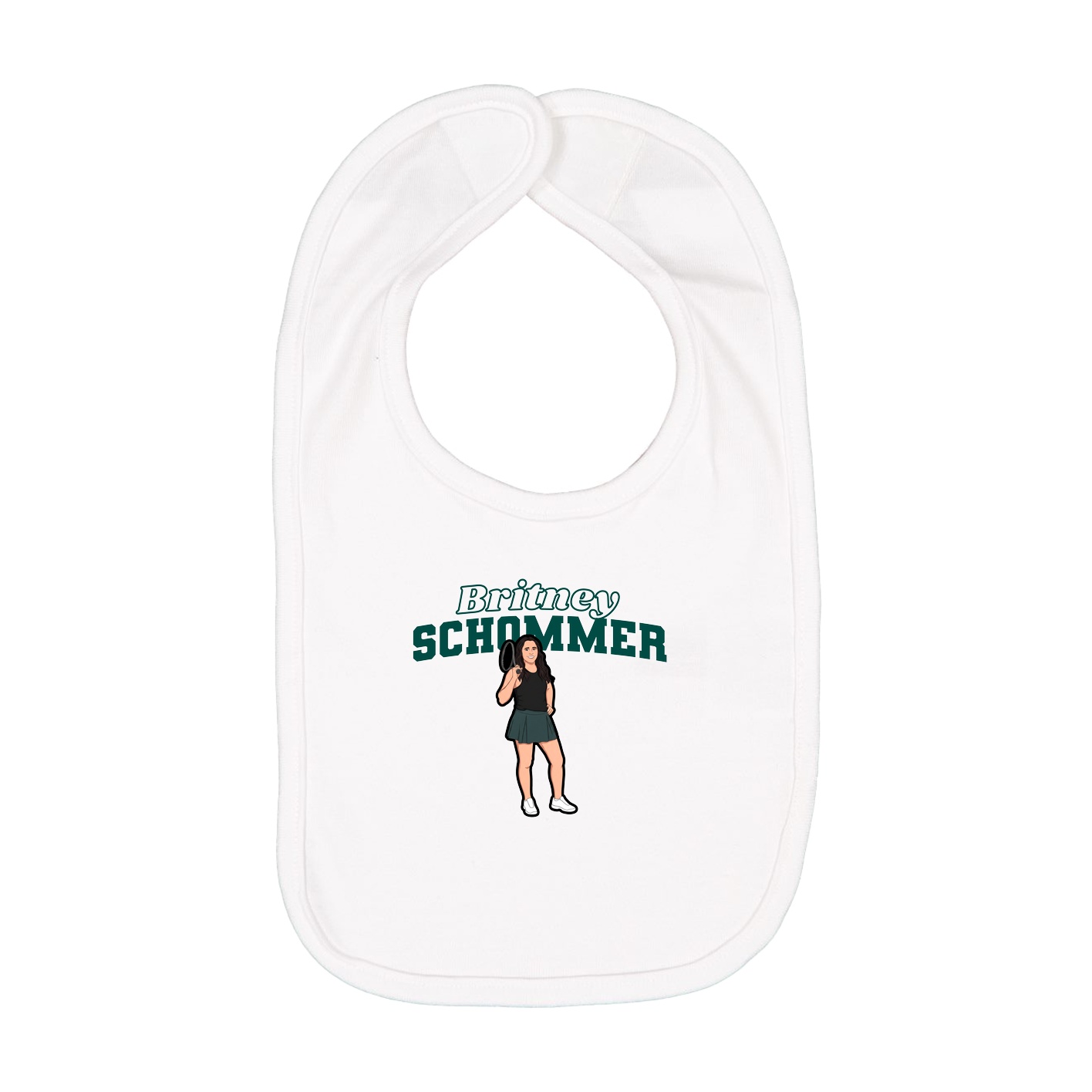 Infant Bib — Name Arch in White