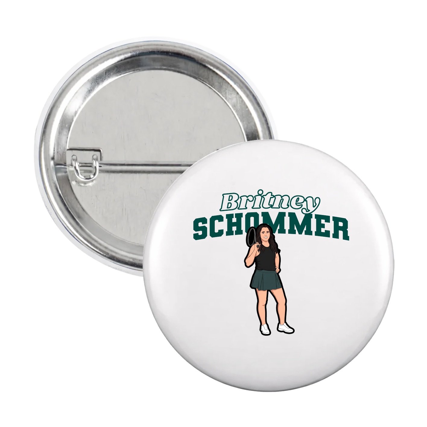 Game Day Button — Name Arch in White