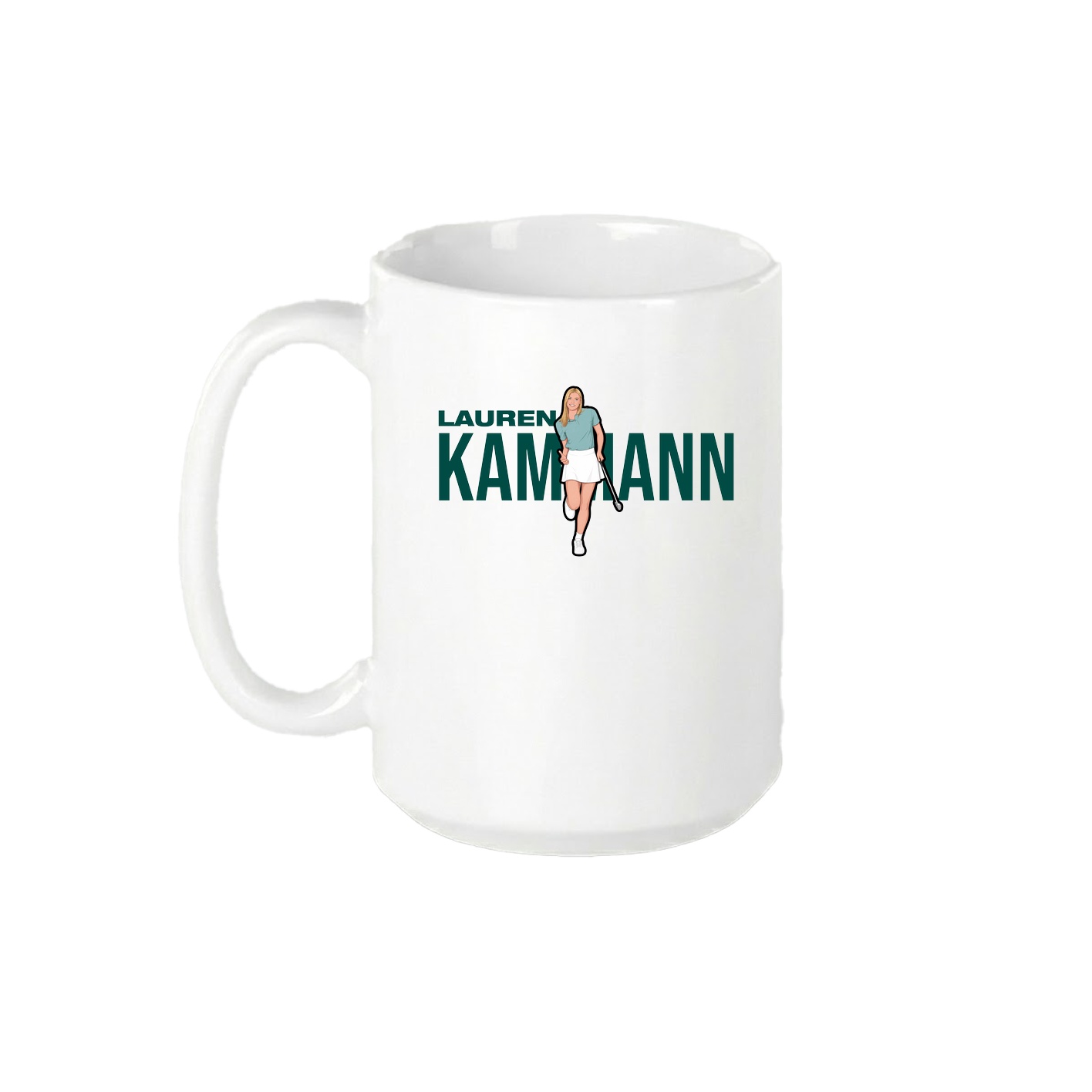 15oz Coffee Mug — Player Name in White