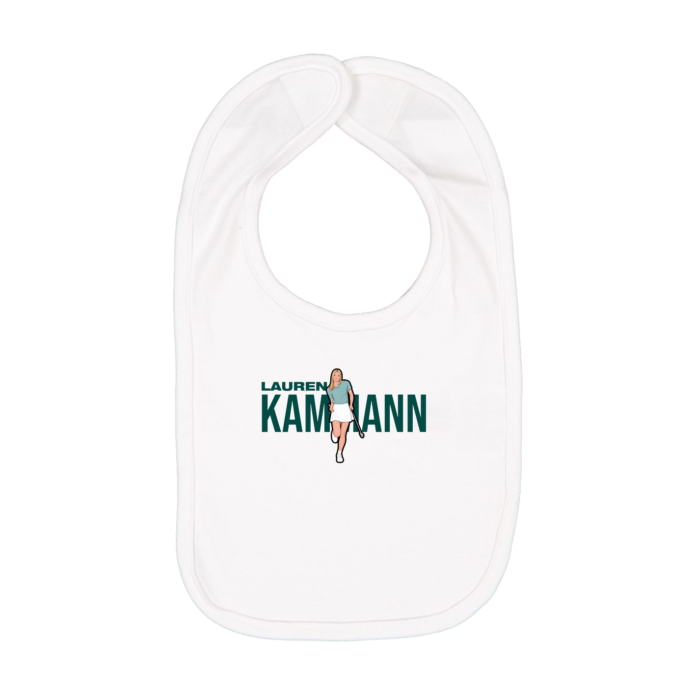 Infant Bib — Player Name in White