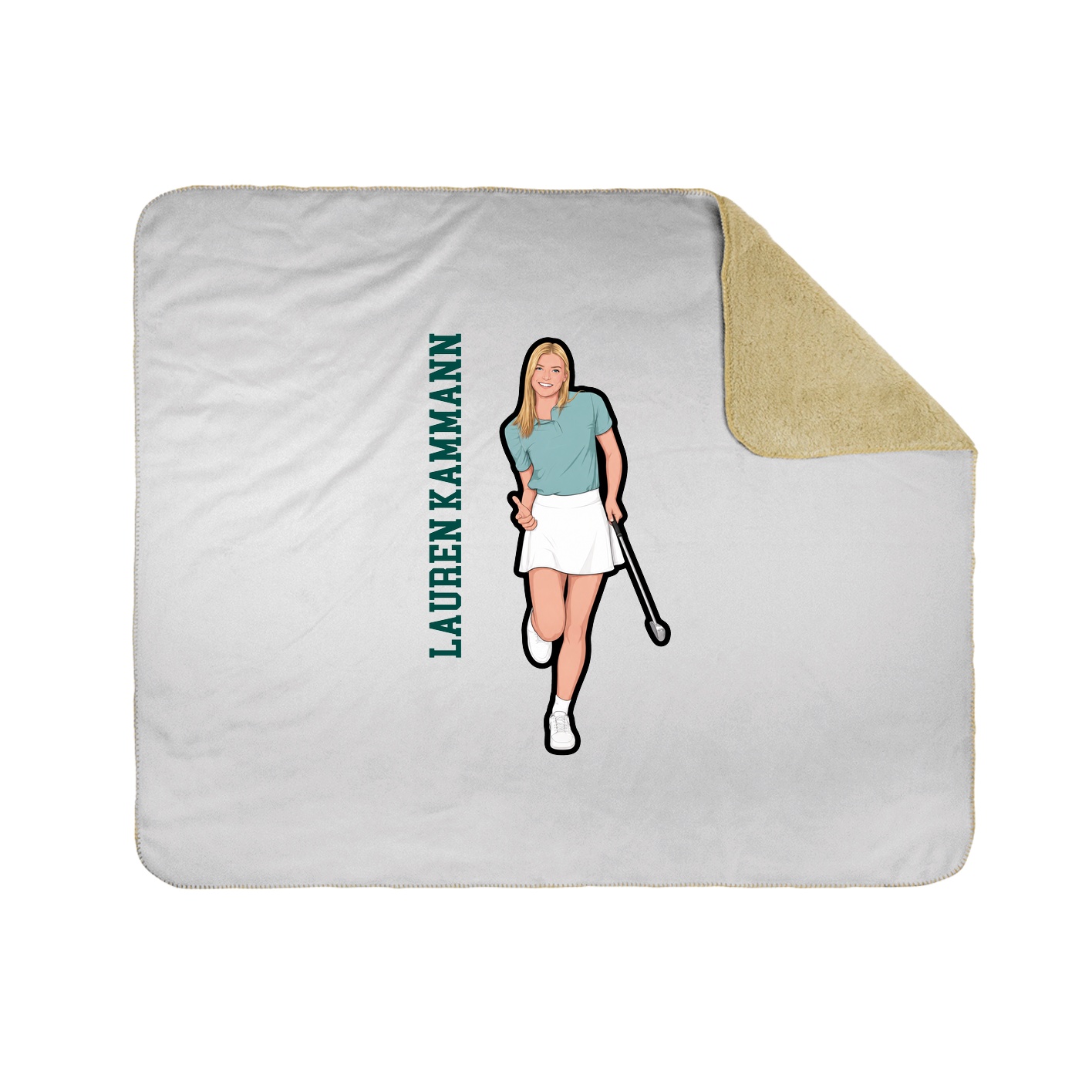 Throw Blanket — Name Vertical in White