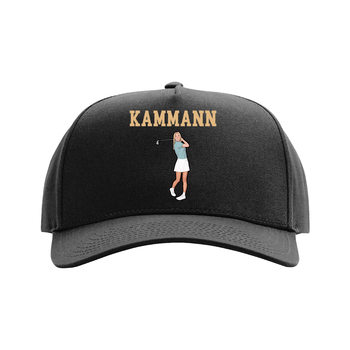 Full Fabric Five-Panel Champ Cap — Shirsey in Black