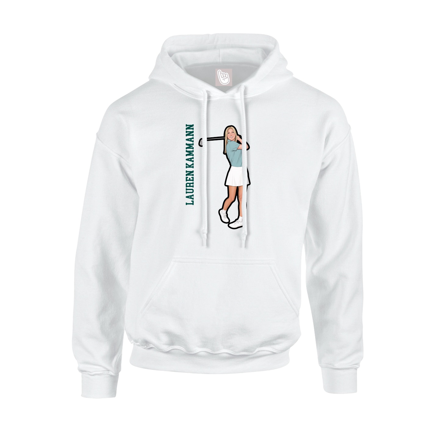 Hoodie — Name Vertical in White