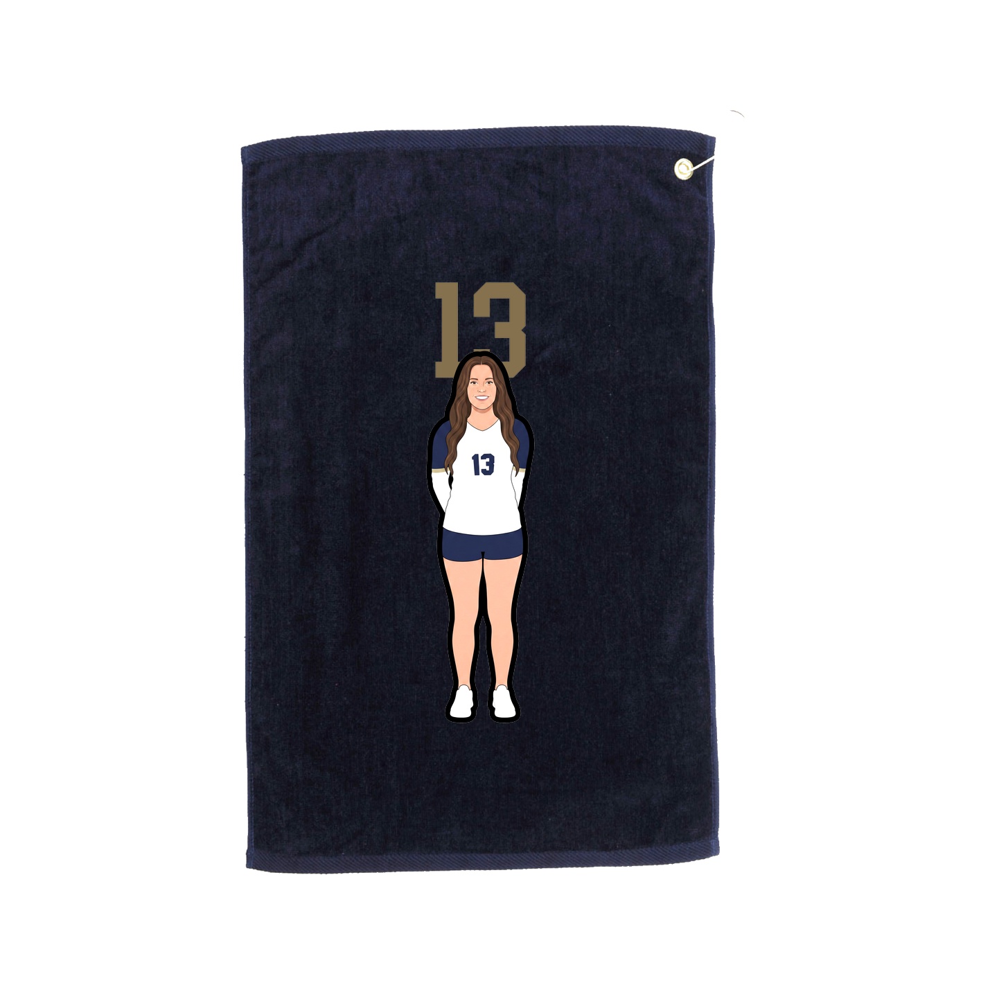Golf Towel — Number Top in Navy