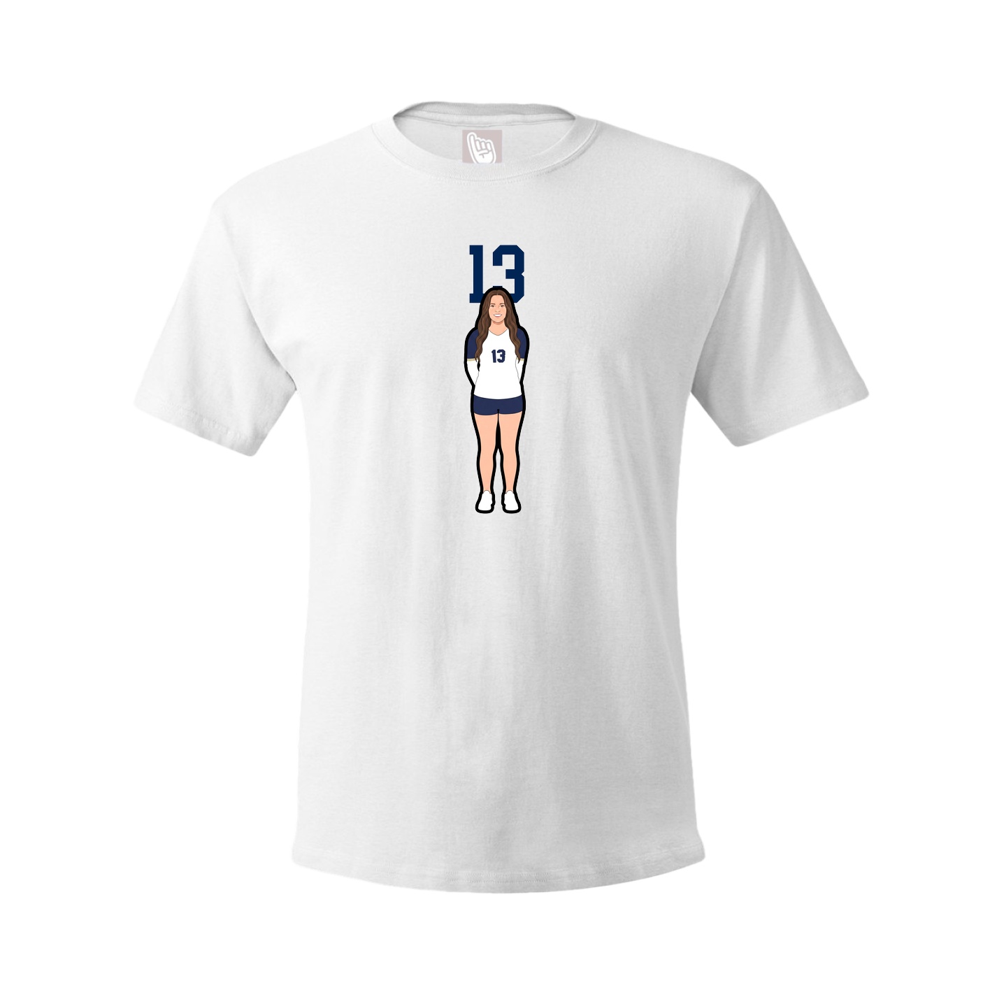 Youth Tee — Number Top in White