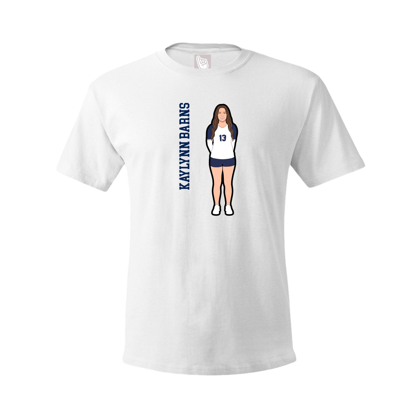 Tee — Name Vertical in White
