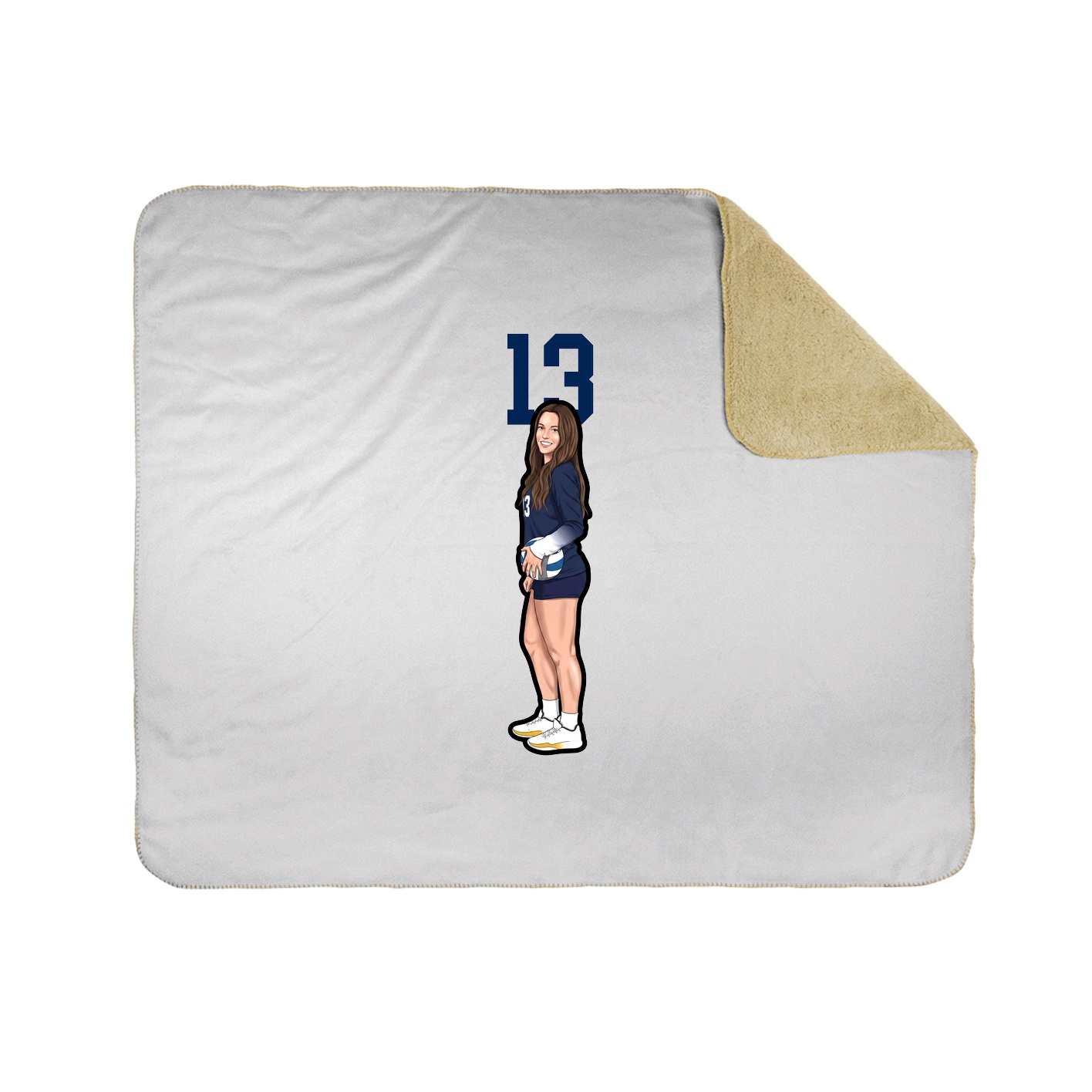 Throw Blanket — Number Top in White