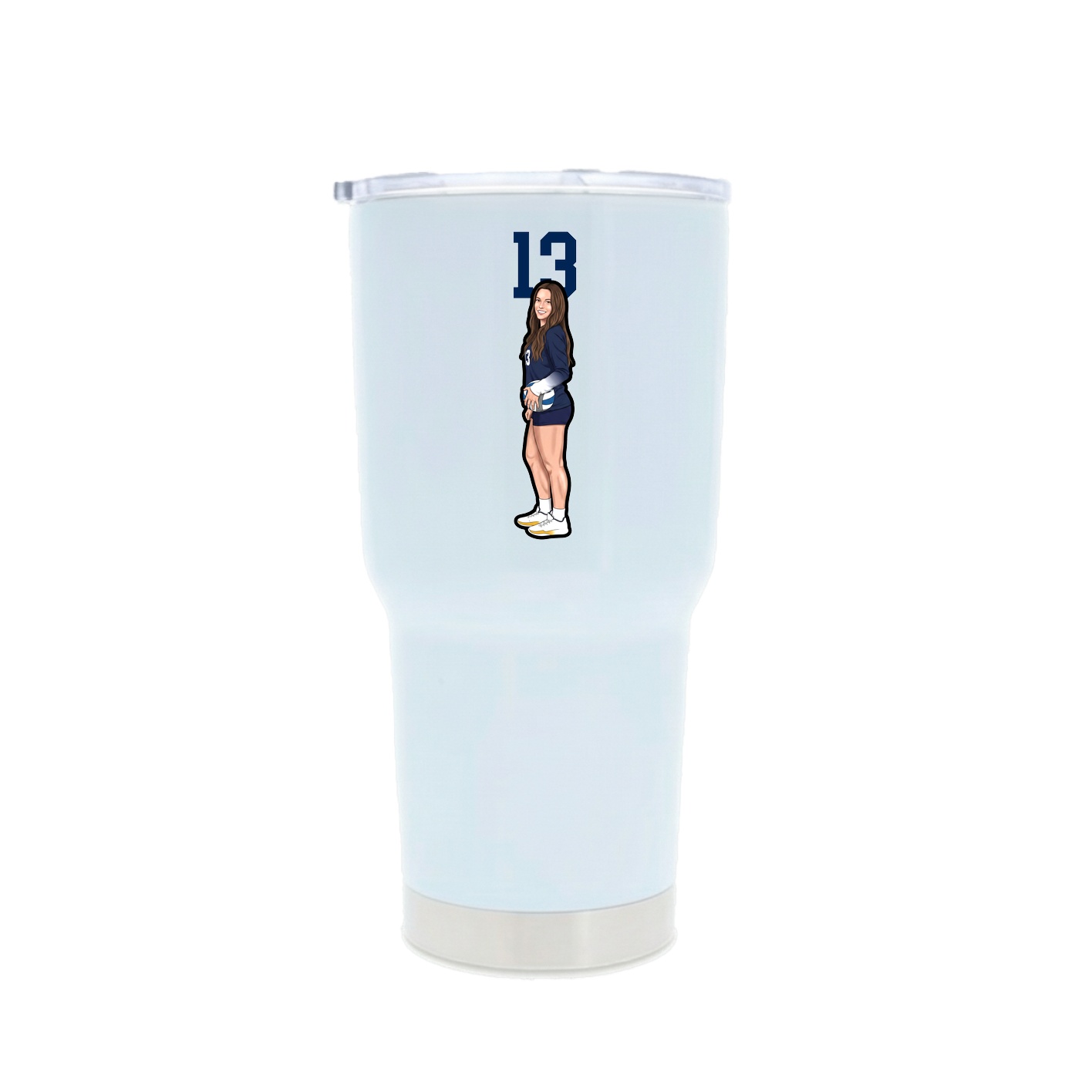 30oz Stainless Steel Tumbler — Number Top in White
