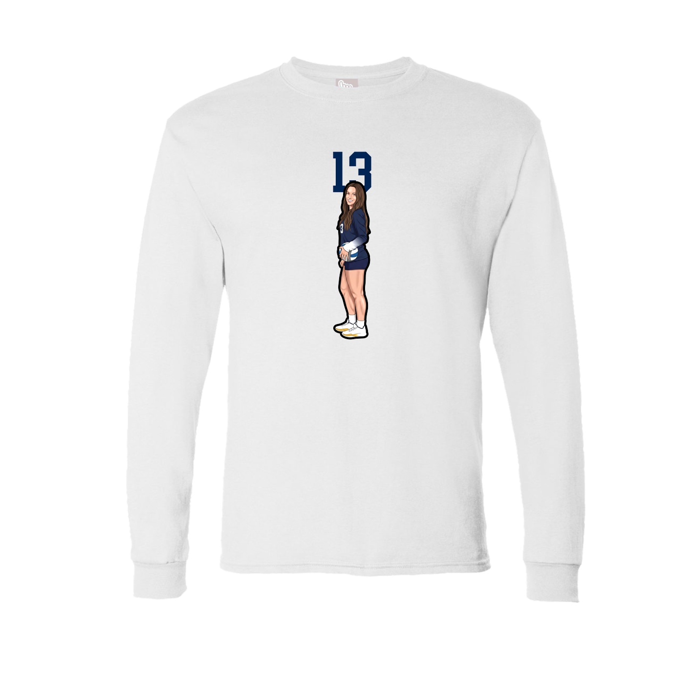 Long Sleeve Tee — Number Top in White