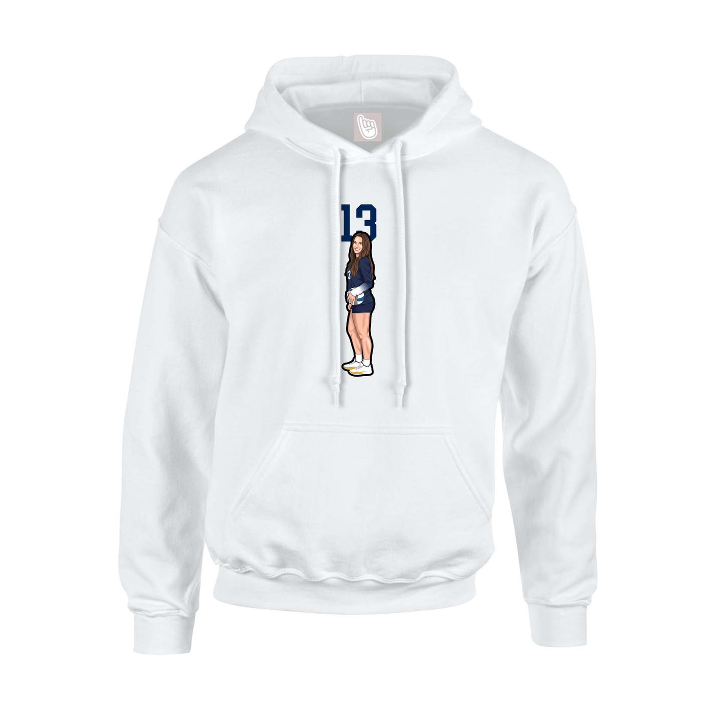 Hoodie — Number Top in White