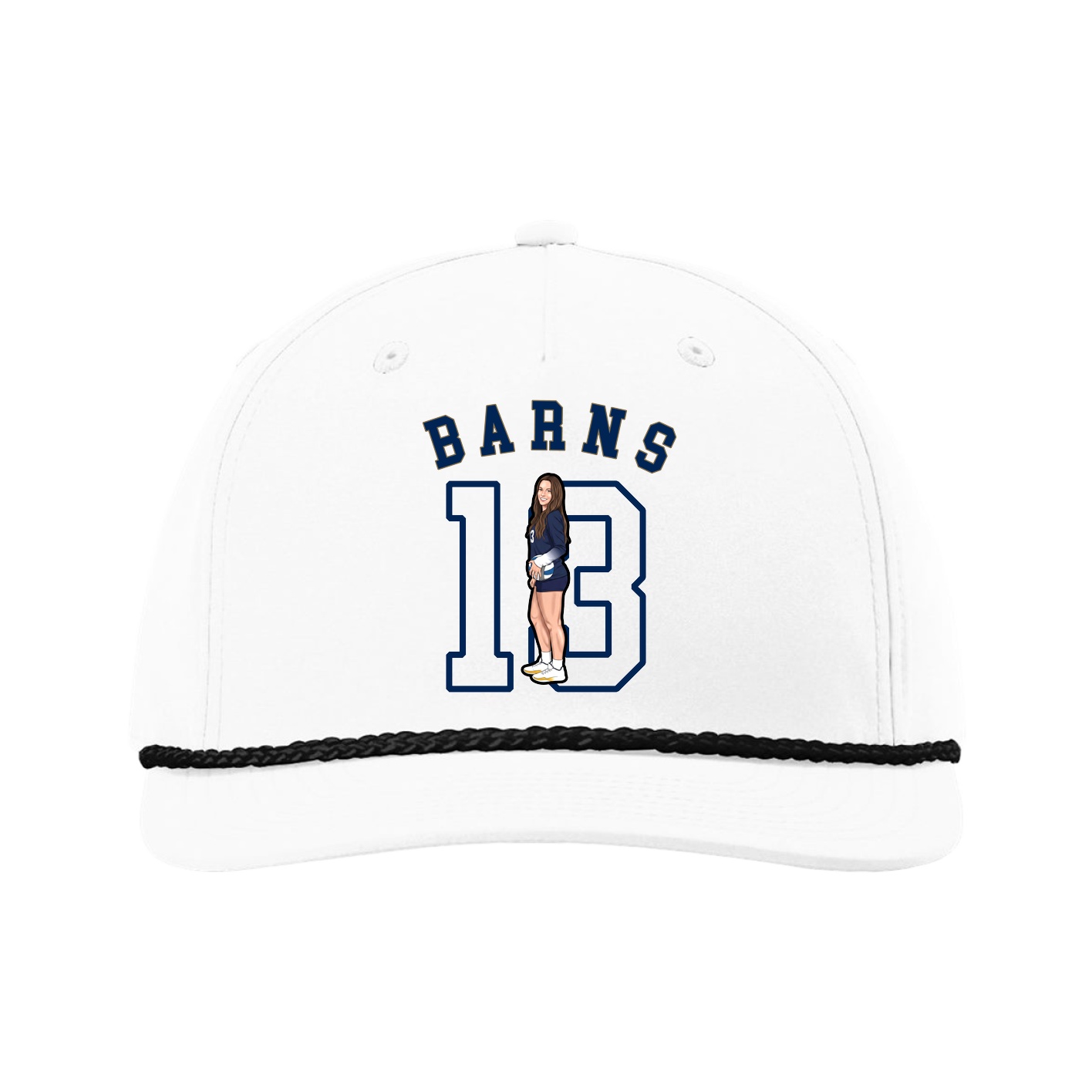 Five-Panel Classic Rope Cap — Shirsey Arch in White