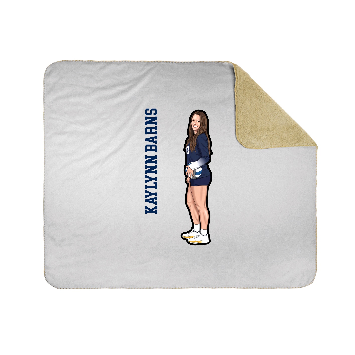 Throw Blanket — Name Vertical in White