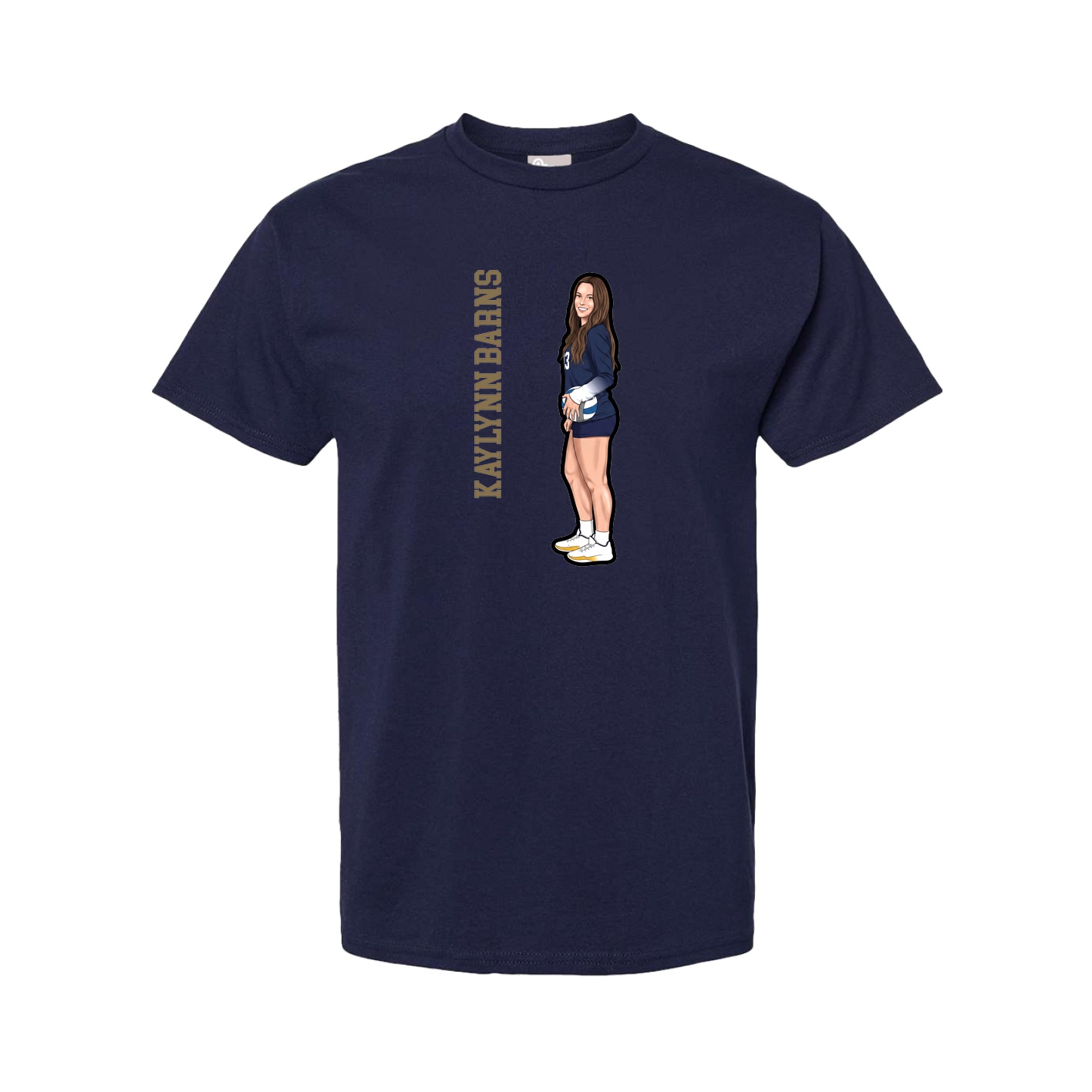 Youth Tee — Name Vertical in Navy