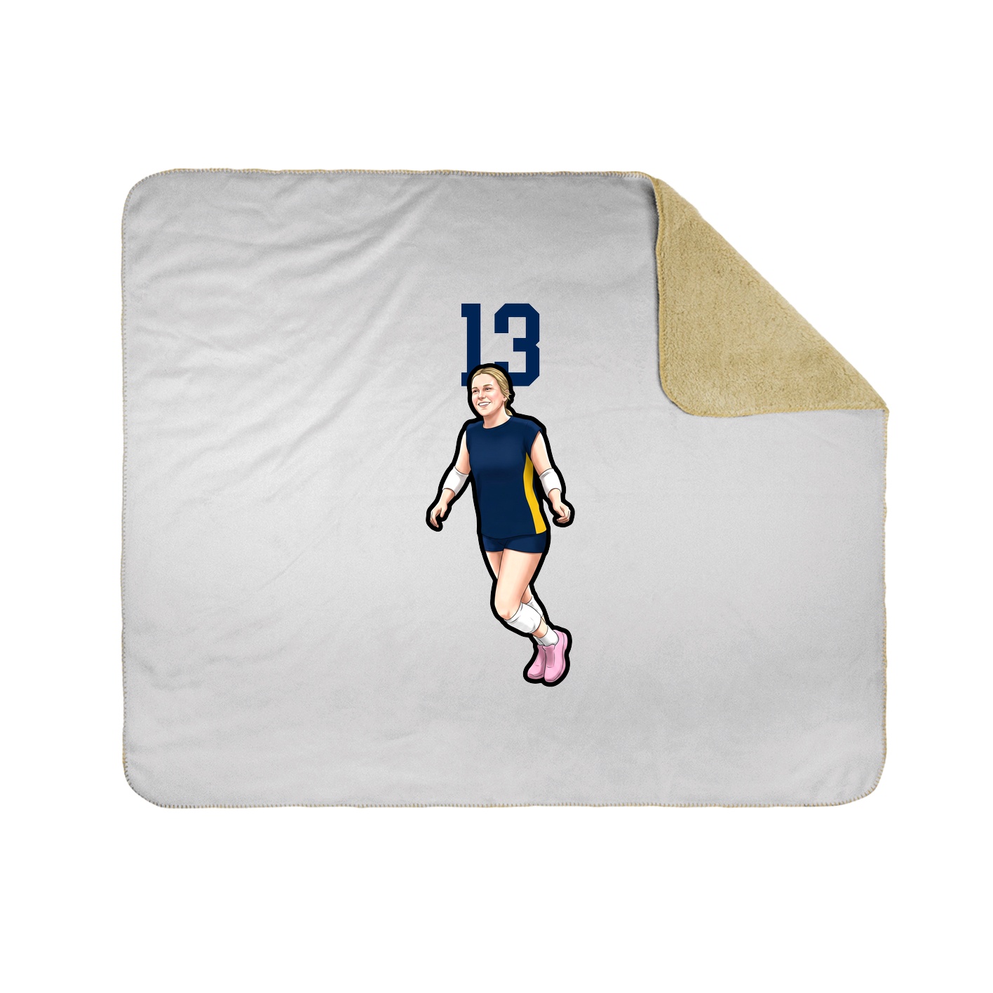 Throw Blanket — Number Top in White