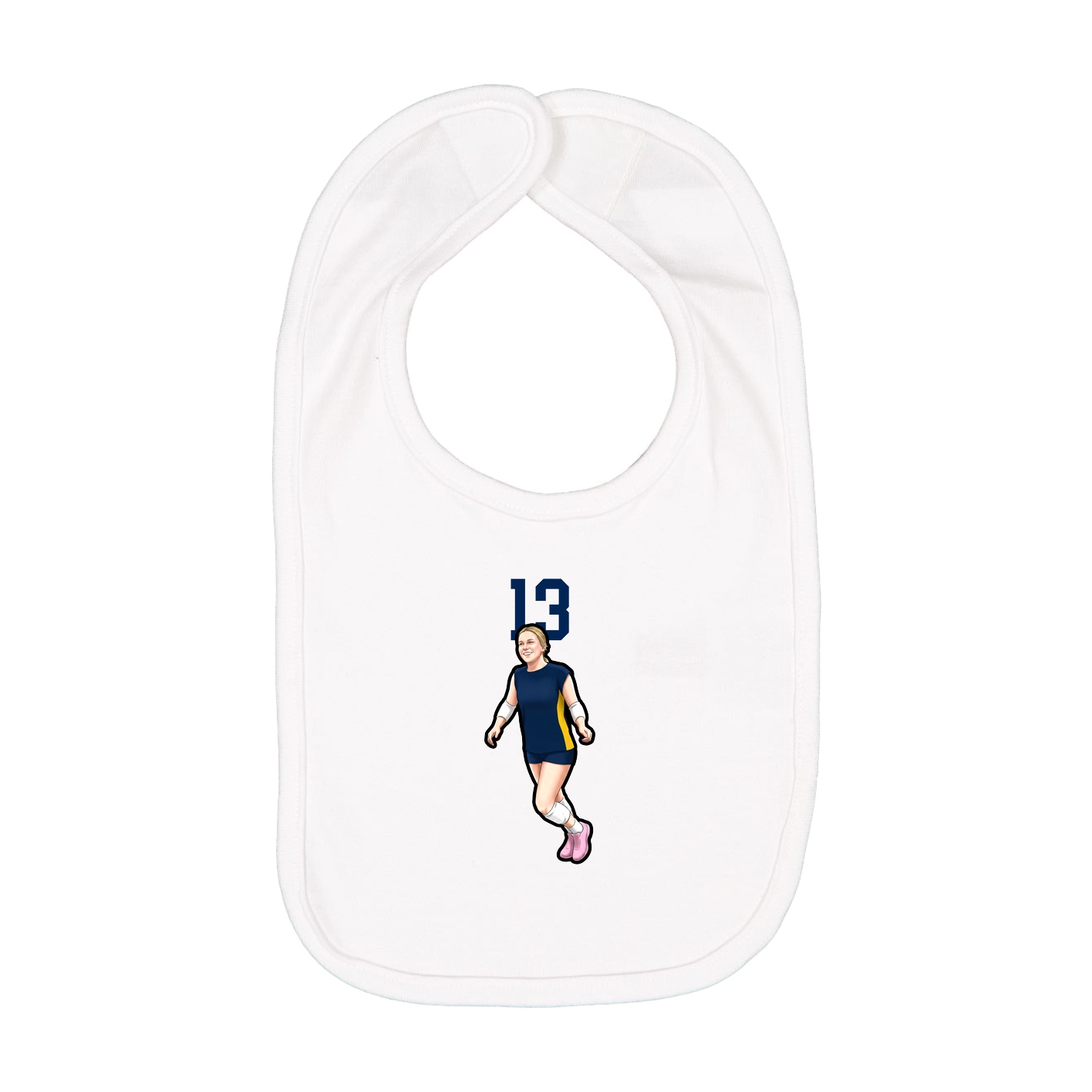 Infant Bib — Number Top in White