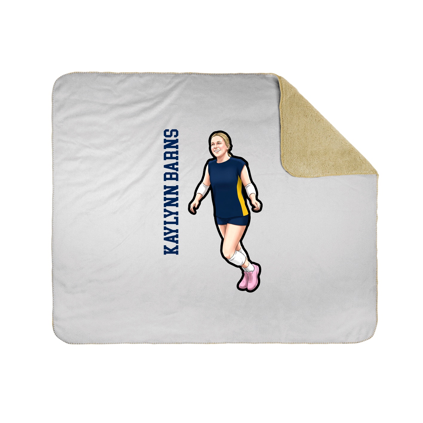 Throw Blanket — Name Vertical in White