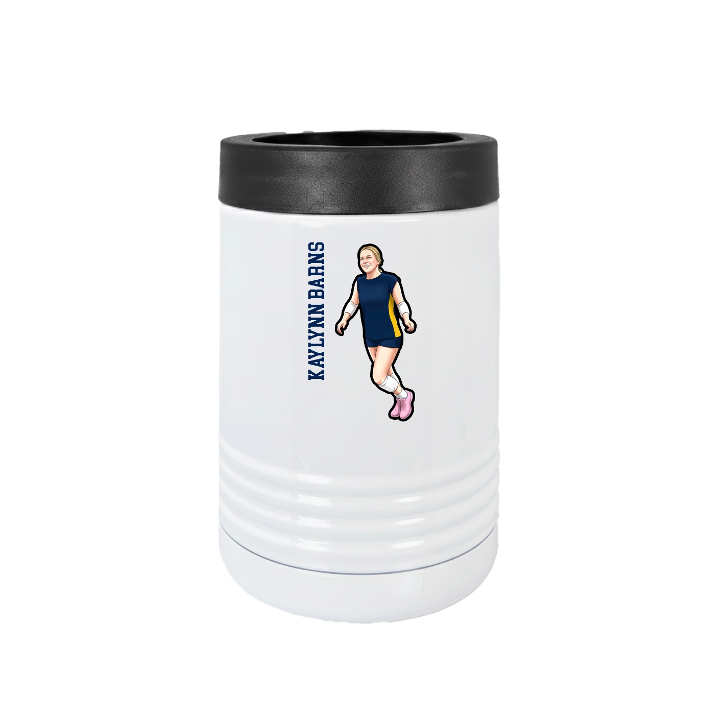 Beverage Holder — Name Vertical in White