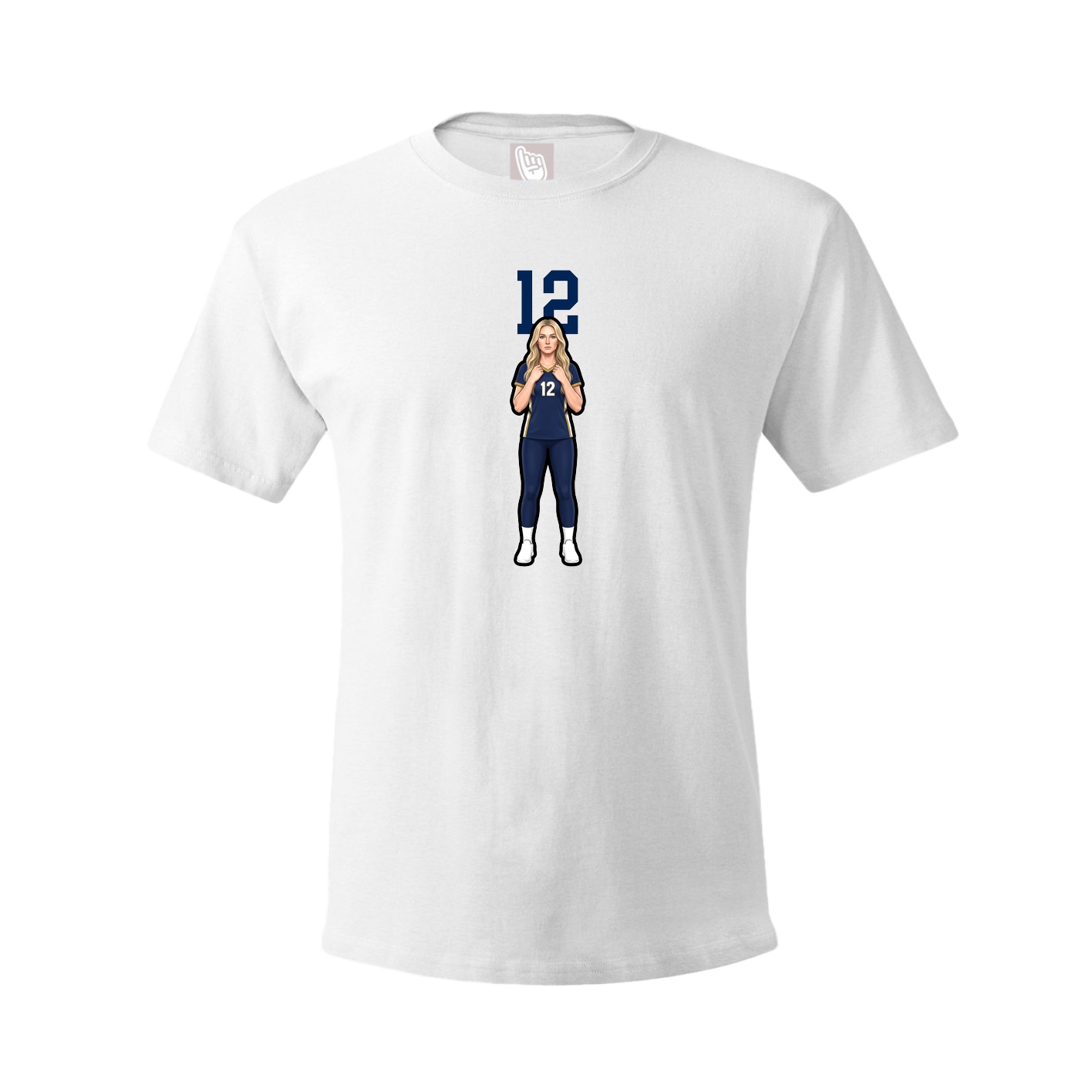 Youth Tee — Number Top in White