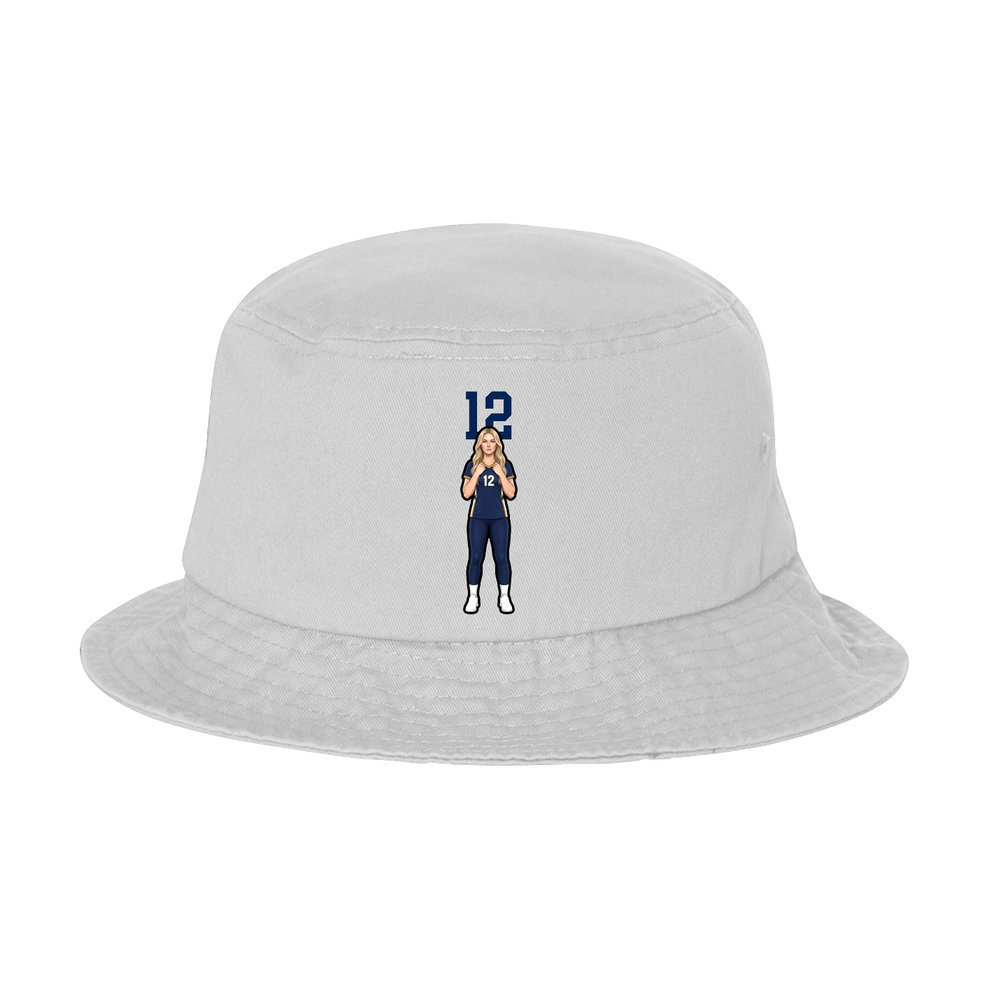 Bucket Cap — Number Top in White