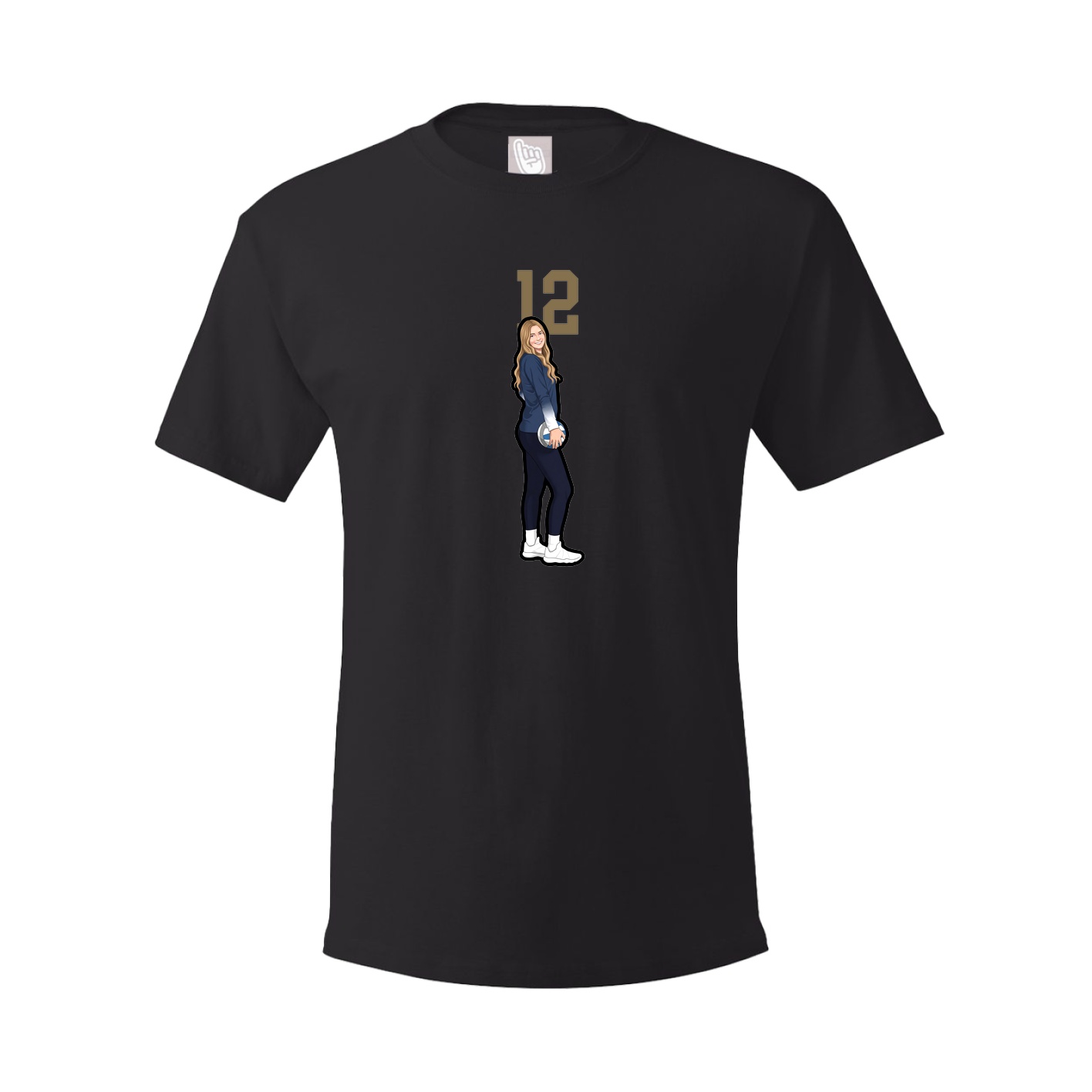 Youth Tee — Number Top in Black