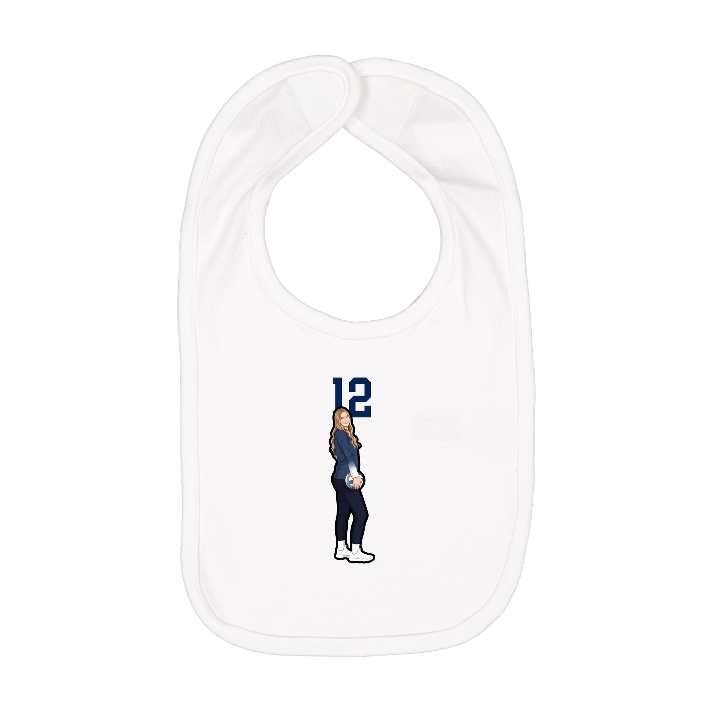 Infant Bib — Number Top in White