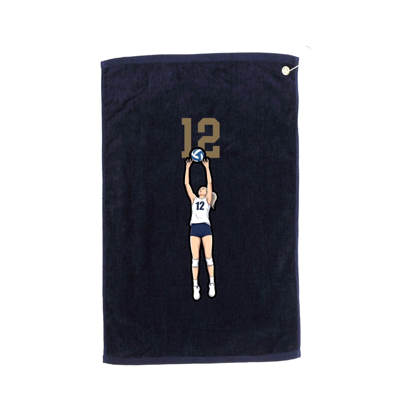 Golf Towel — Number Top in Navy