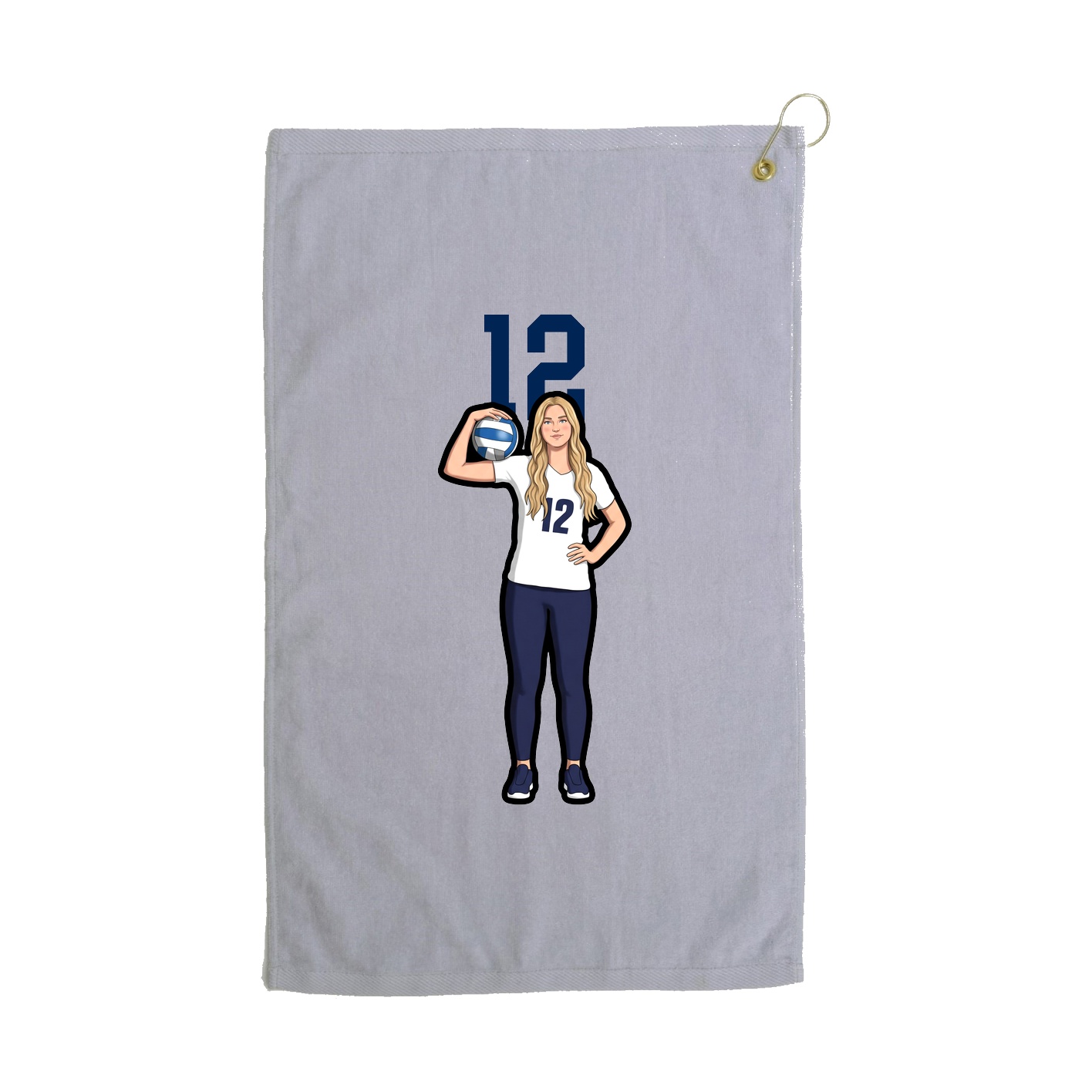 Golf Towel — Number Top in Grey