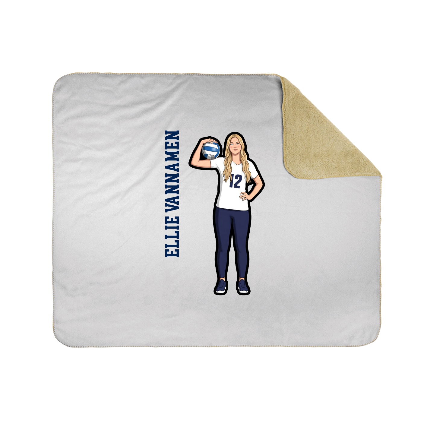 Throw Blanket — Name Vertical in White