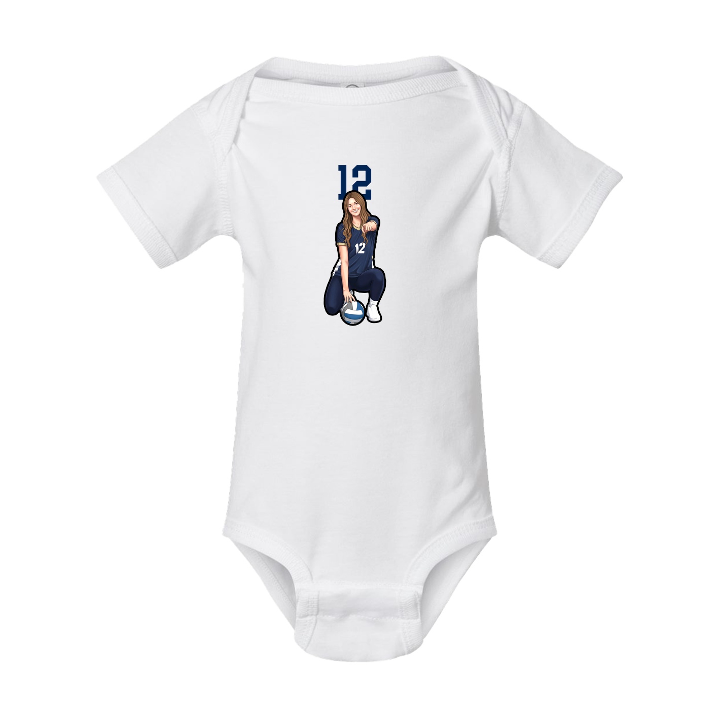 Baby Onesie — Number Top in White