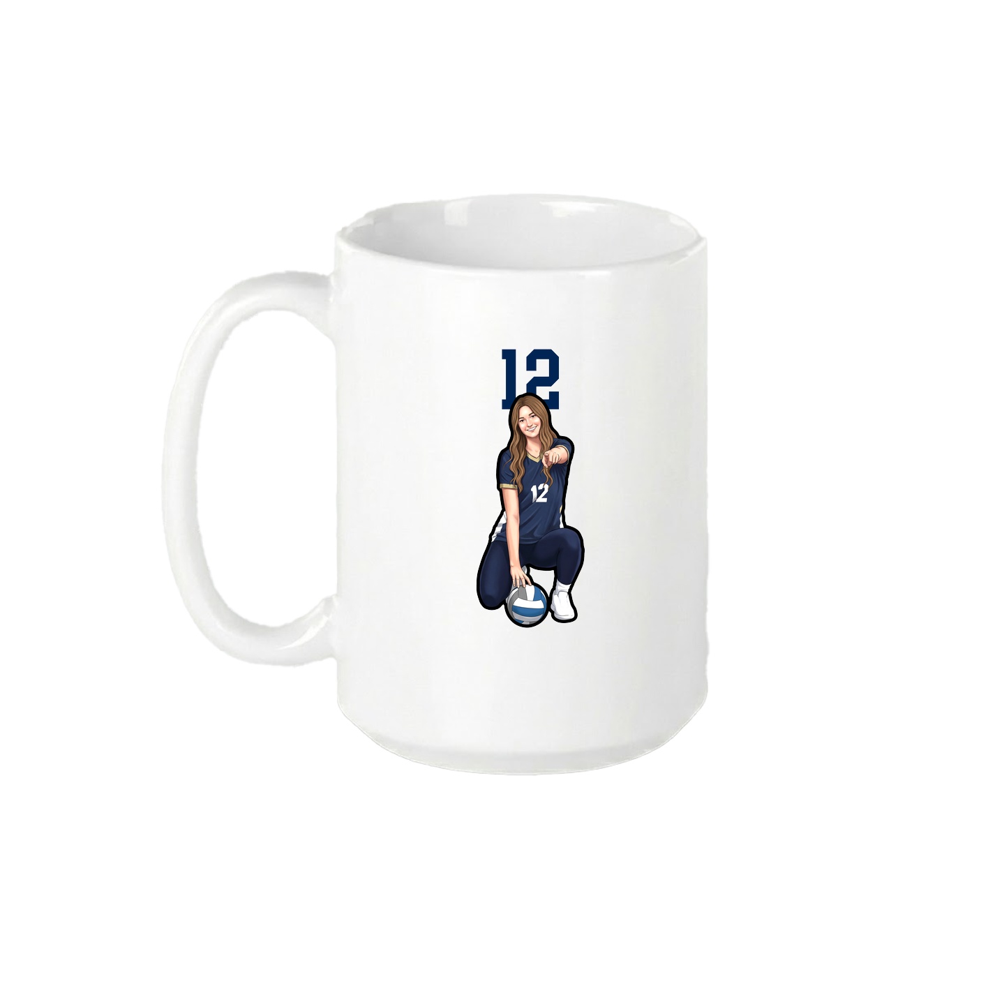 15oz Coffee Mug — Number Top in White