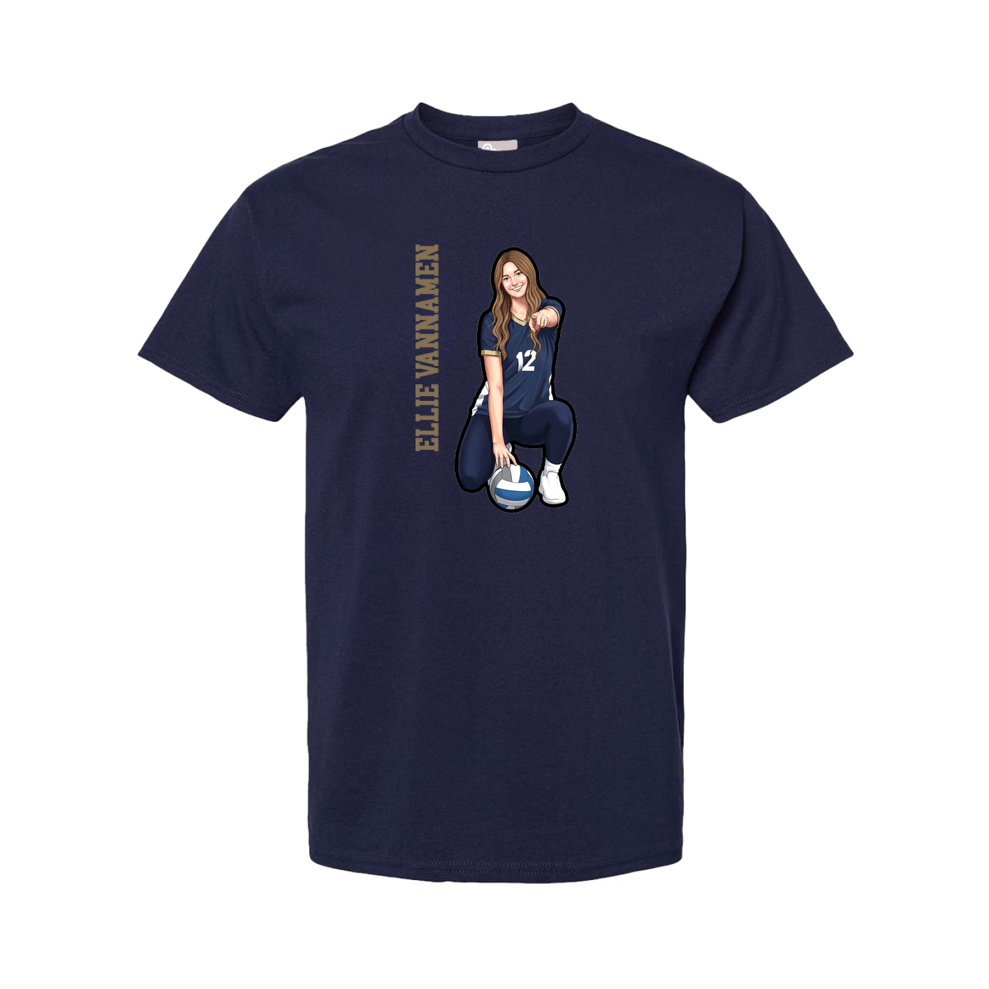 Youth Tee — Name Vertical in Navy