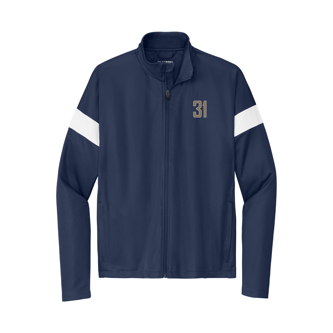 Team Travel Full-Zip Jacket — Front Shirsy in Navy/White