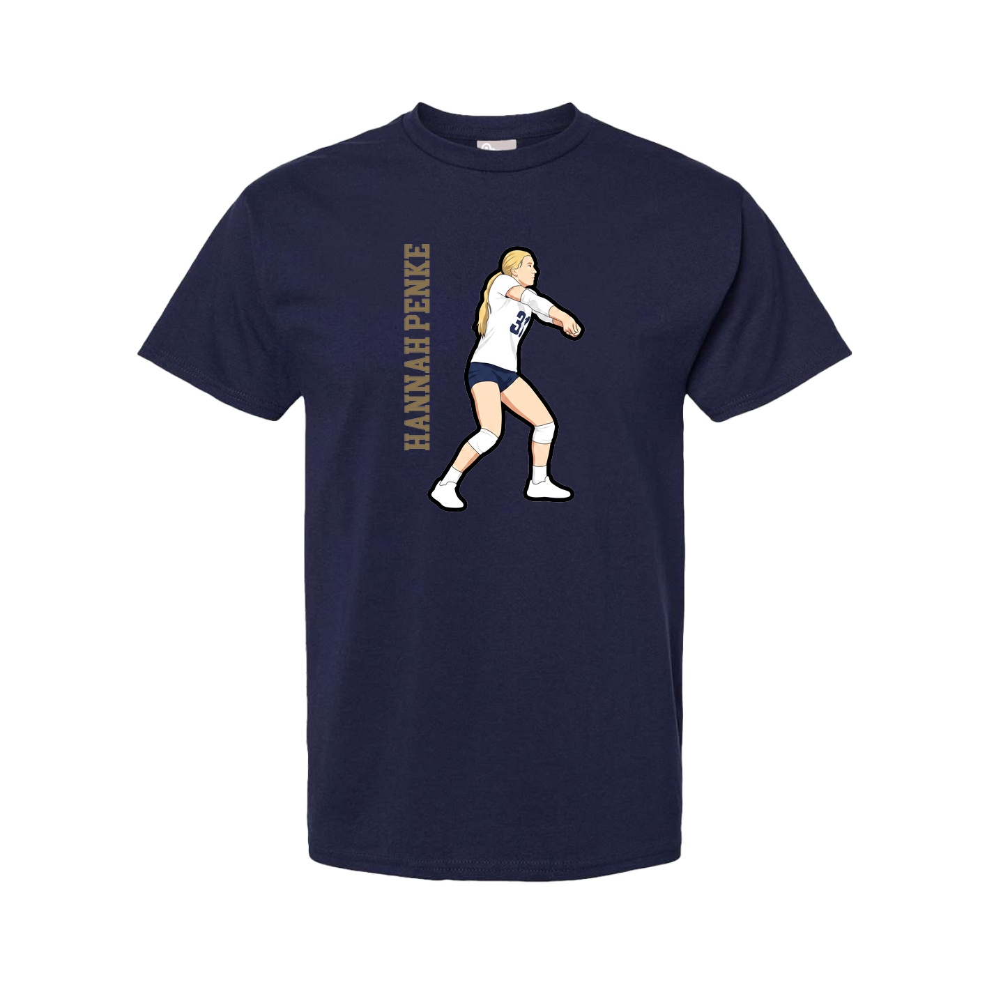 Tee — Name Vertical in Navy