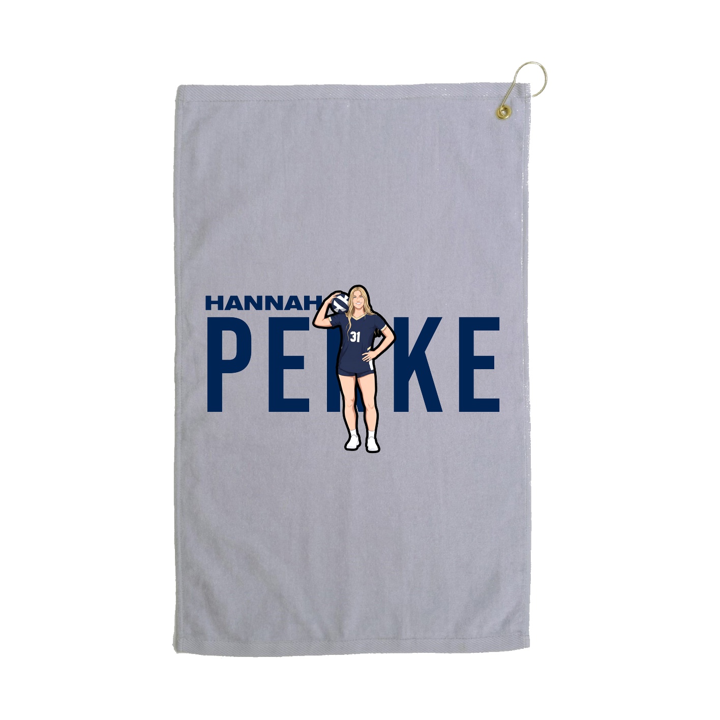 Golf Towel — Player Name in Grey