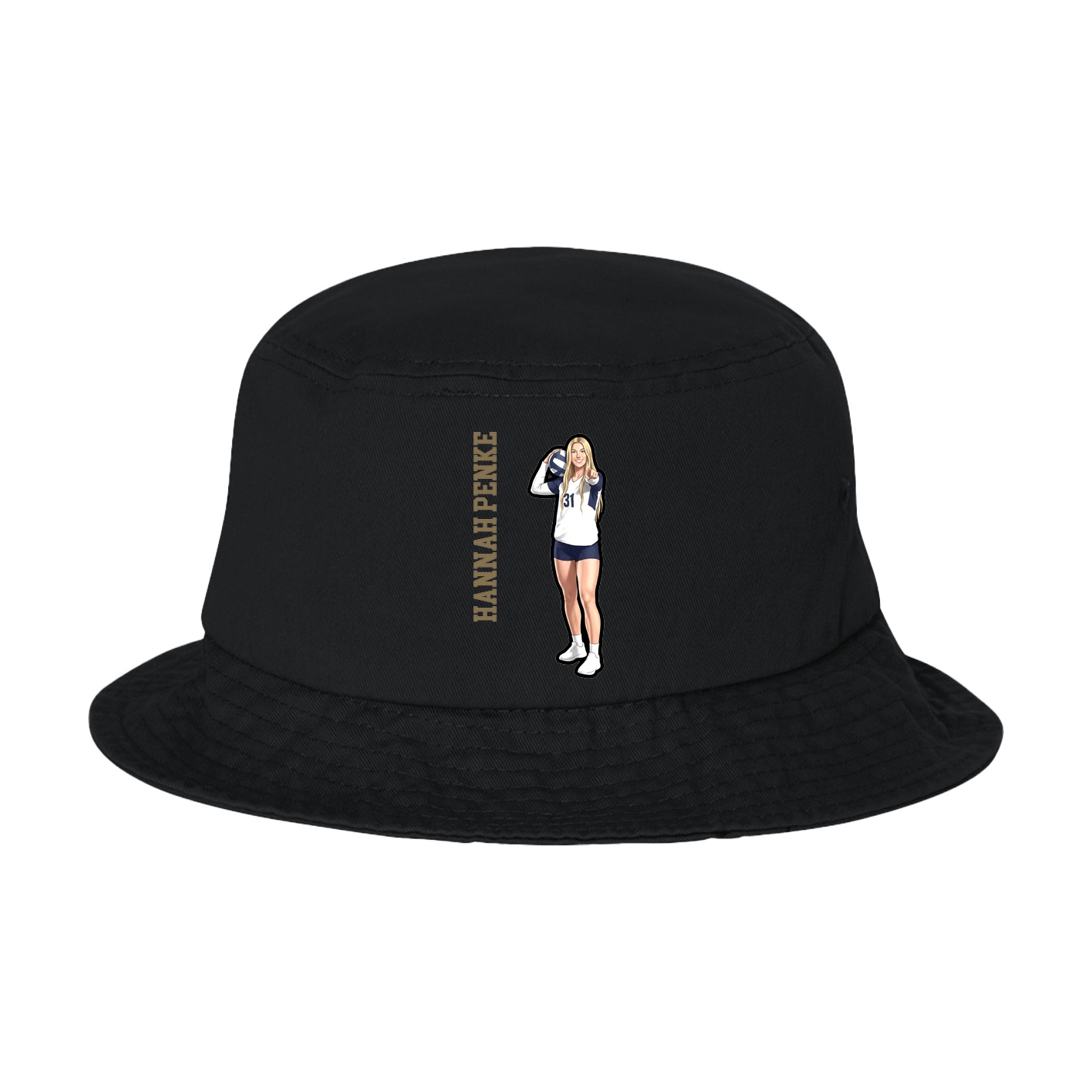 Bucket Cap — Name Vertical in Black
