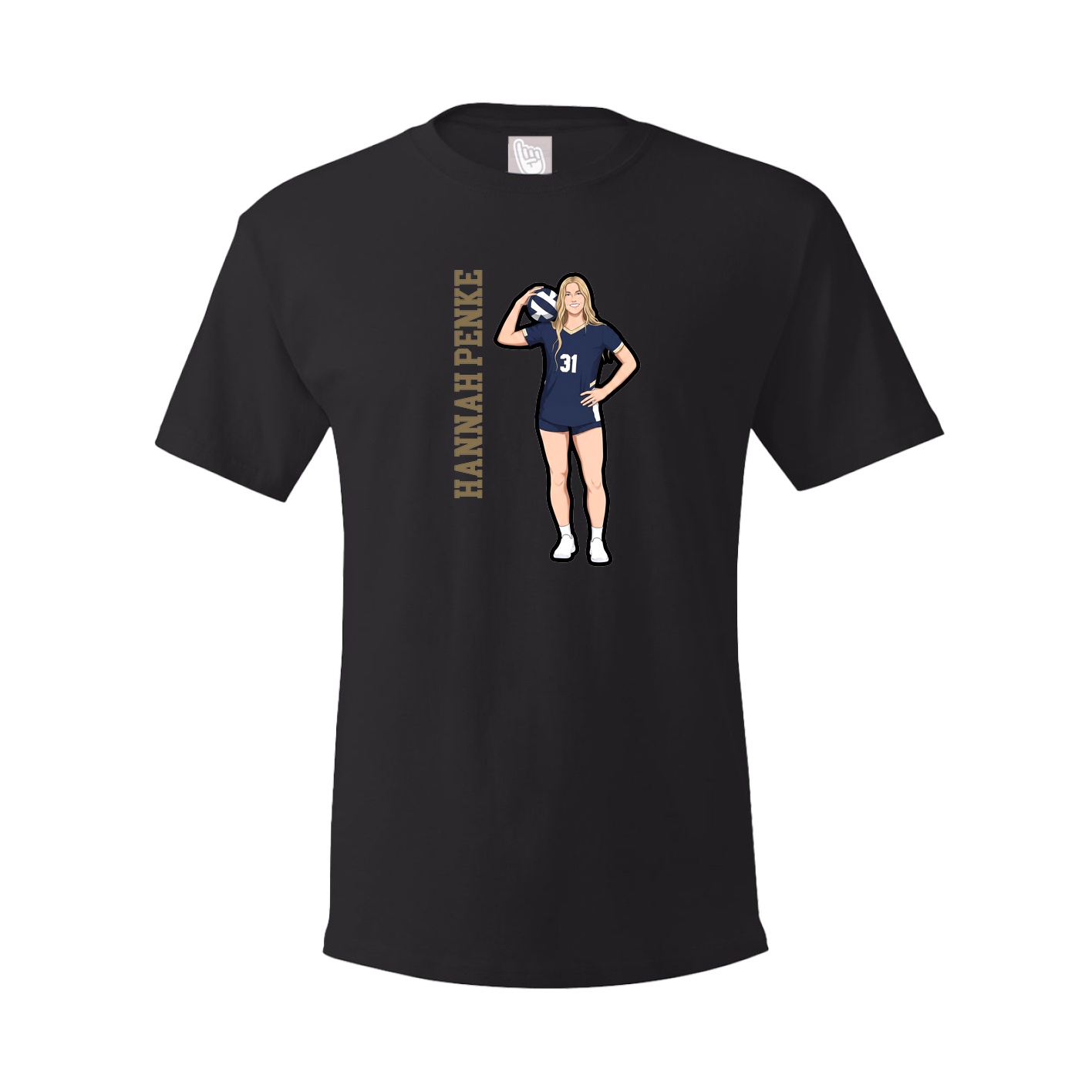 Youth Tee — Name Vertical in Black